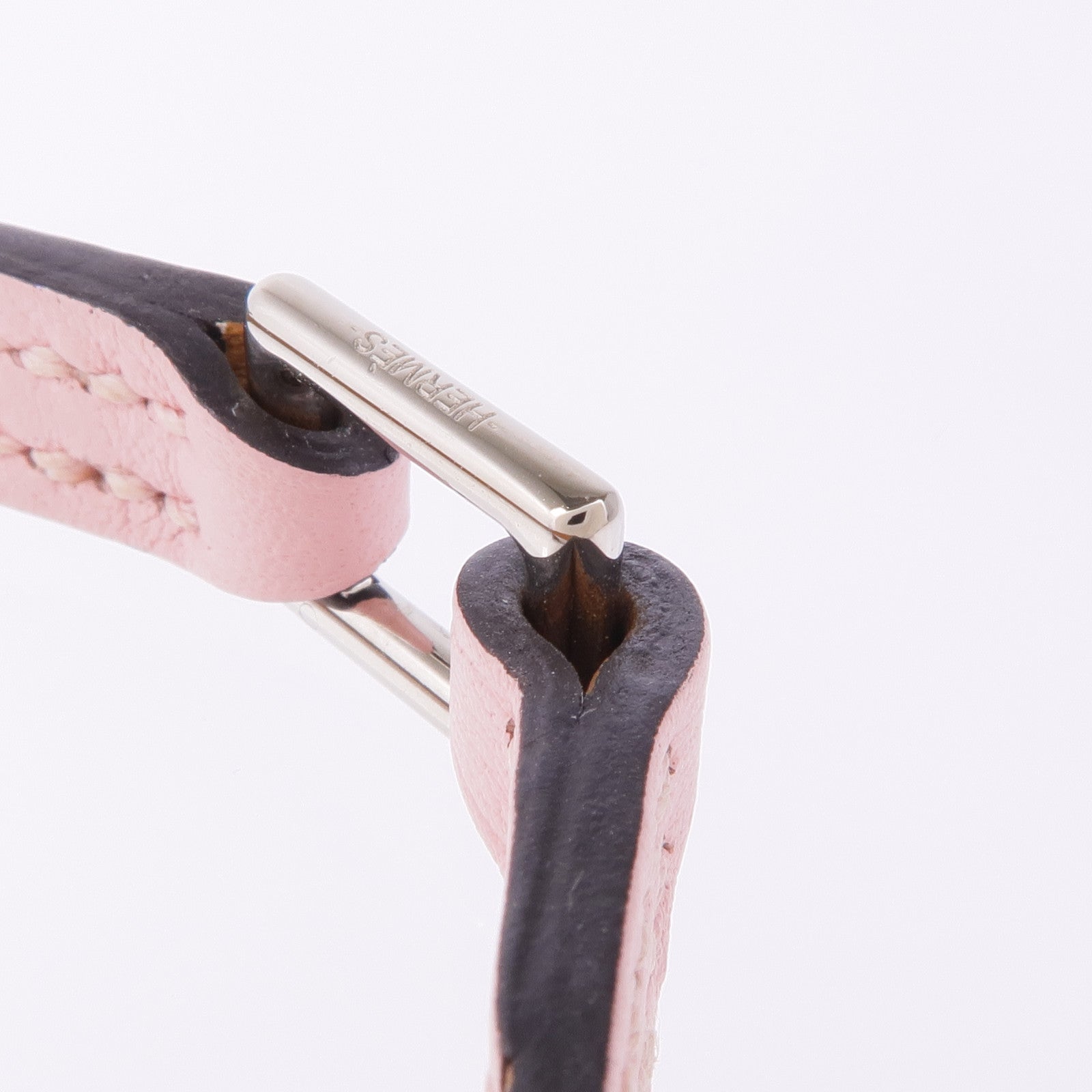 HERMES Swift皮革Rivale Mini Bracelet銀扣手帶
