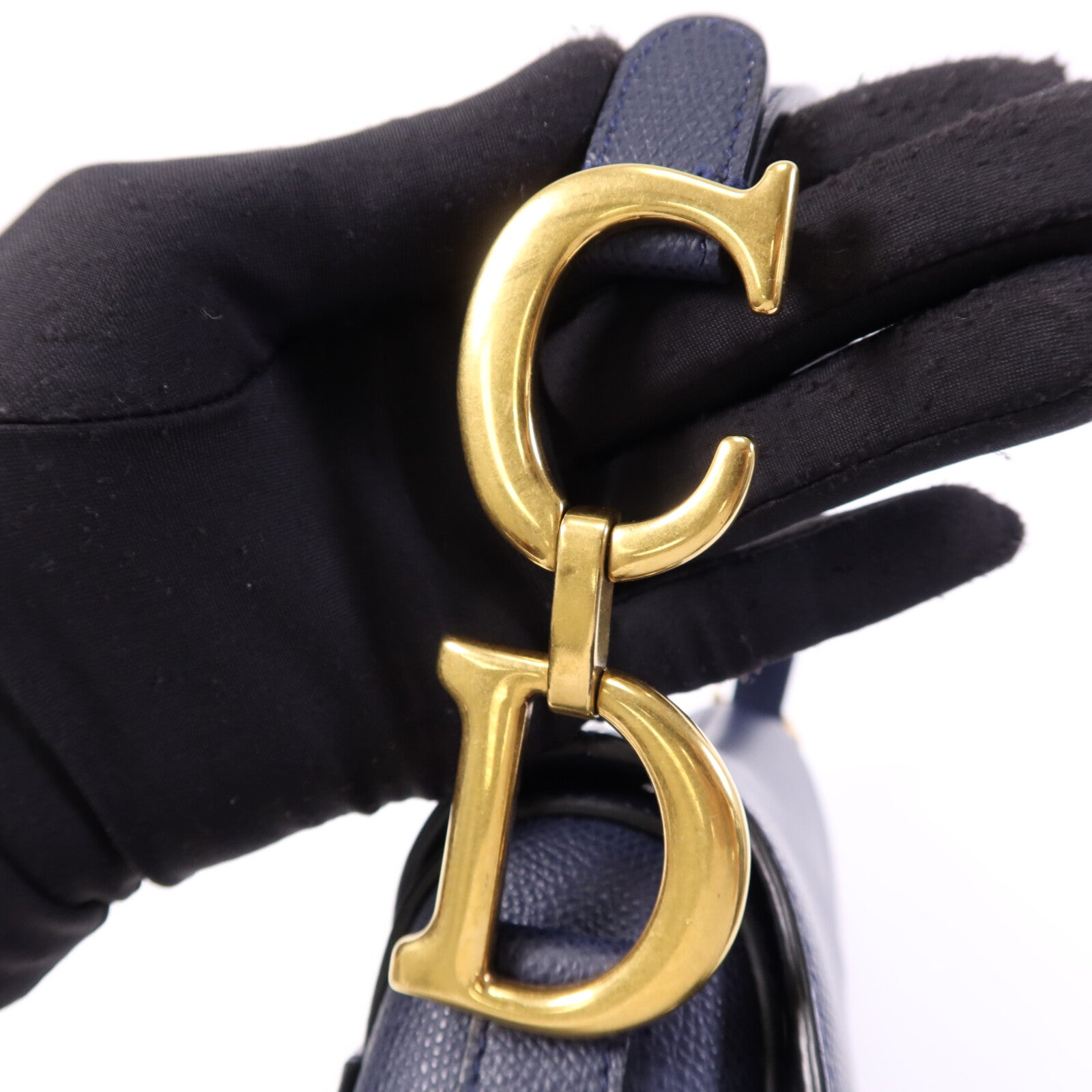 Dior 牛皮皮革Saddle金扣肩背袋