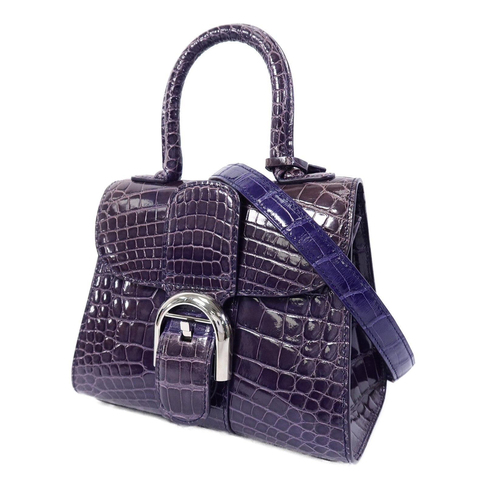 Delvaux 鱷魚皮革Brillant Mini手挽肩背兩用袋