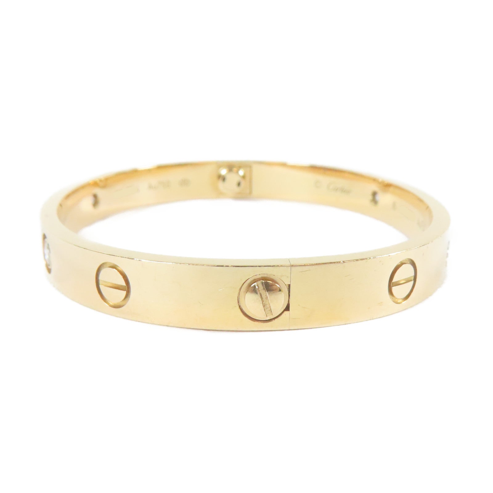CARTIER 18K黃金Love Bracelet 4 Diamond手鐲Cartier#16/#15cm