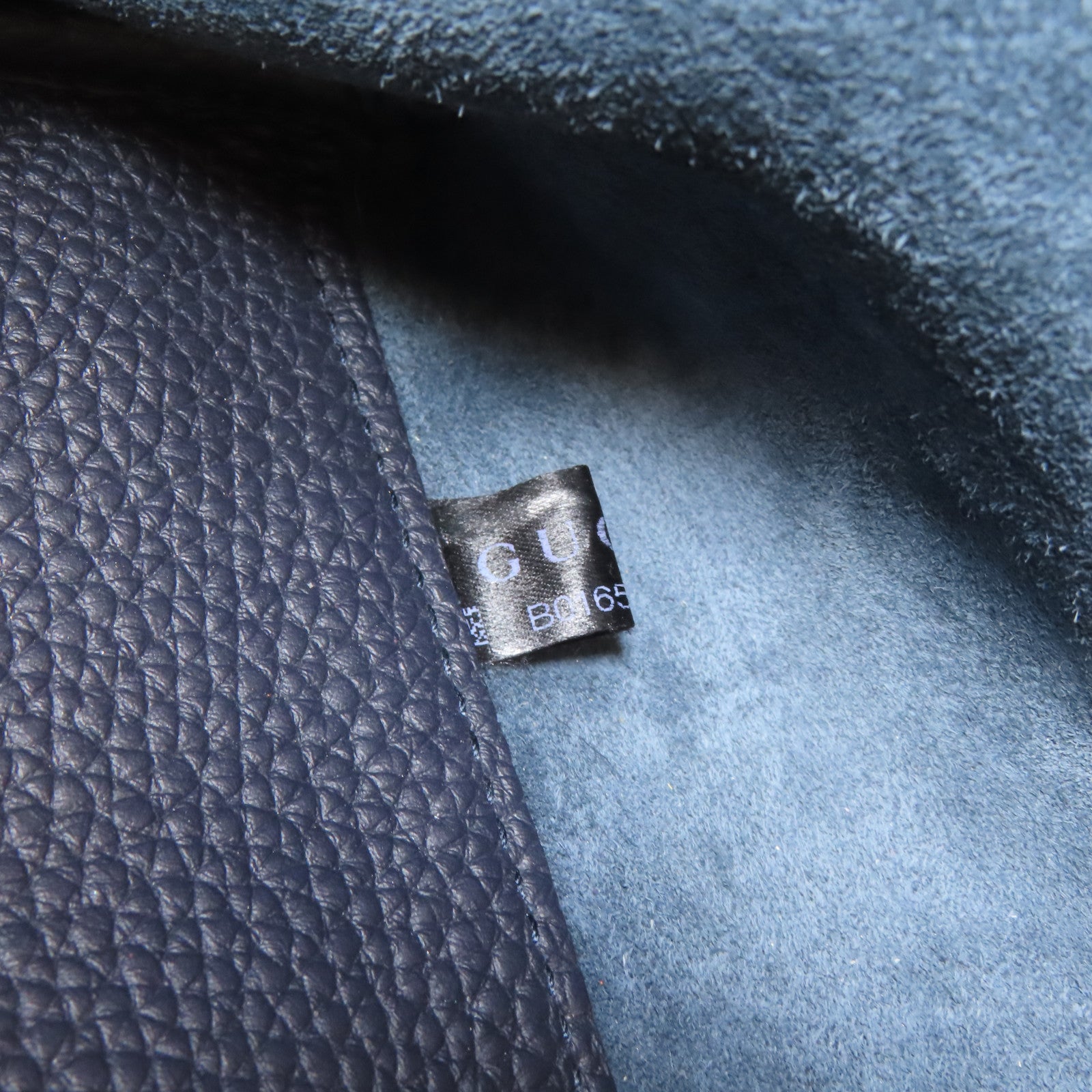 GUCCI 【激減優惠】牛皮皮革Tote Bag銀扣手挽袋深藍色