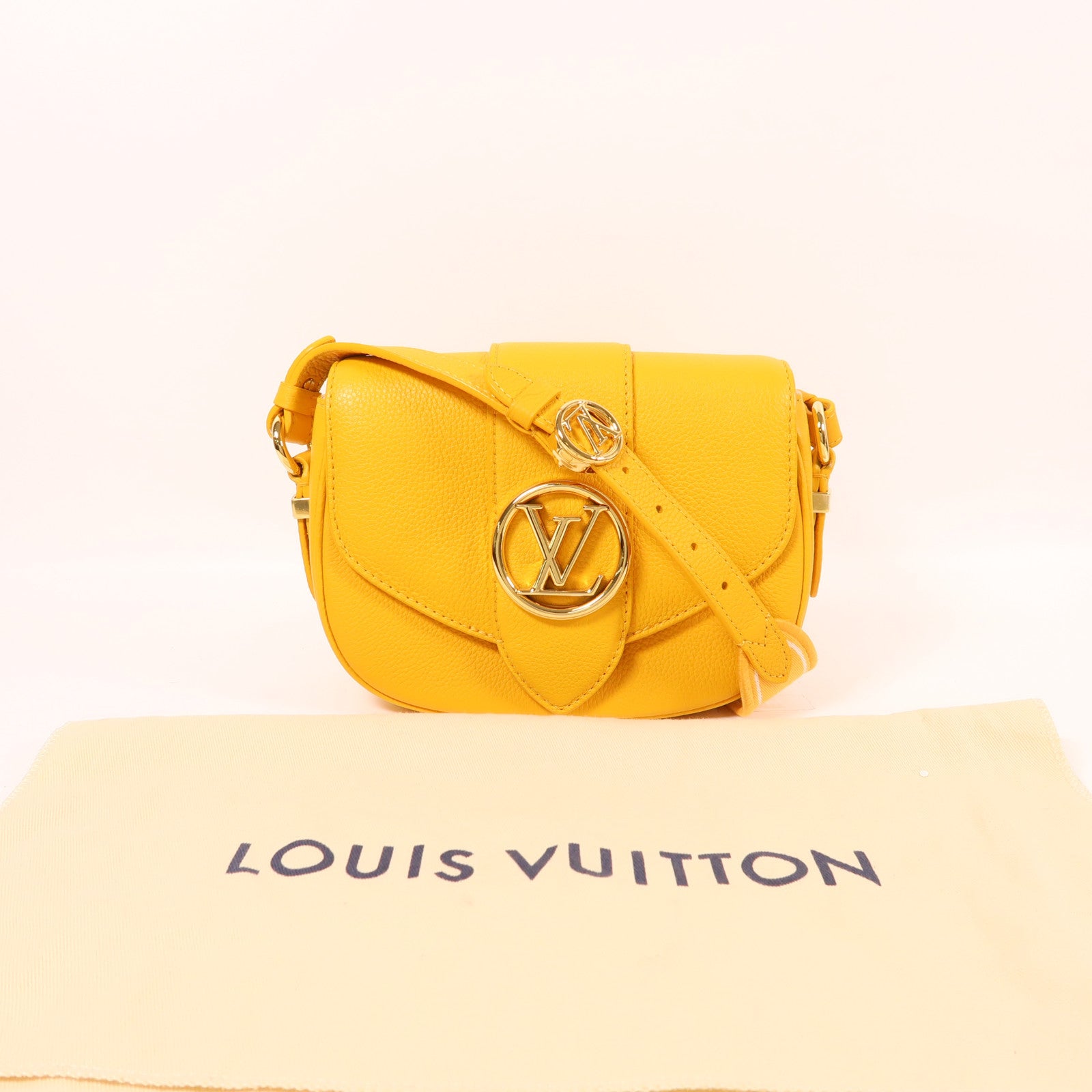 LOUIS VUITTON 牛皮皮革Pont 9 Soft PM金扣肩背袋