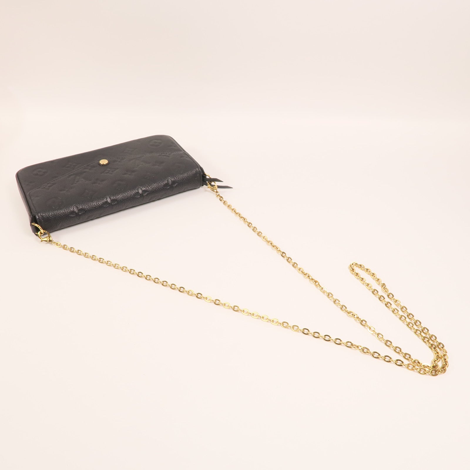 LOUIS VUITTON Monogram Empreinte Felicie Pochette 金扣鏈帶肩背袋