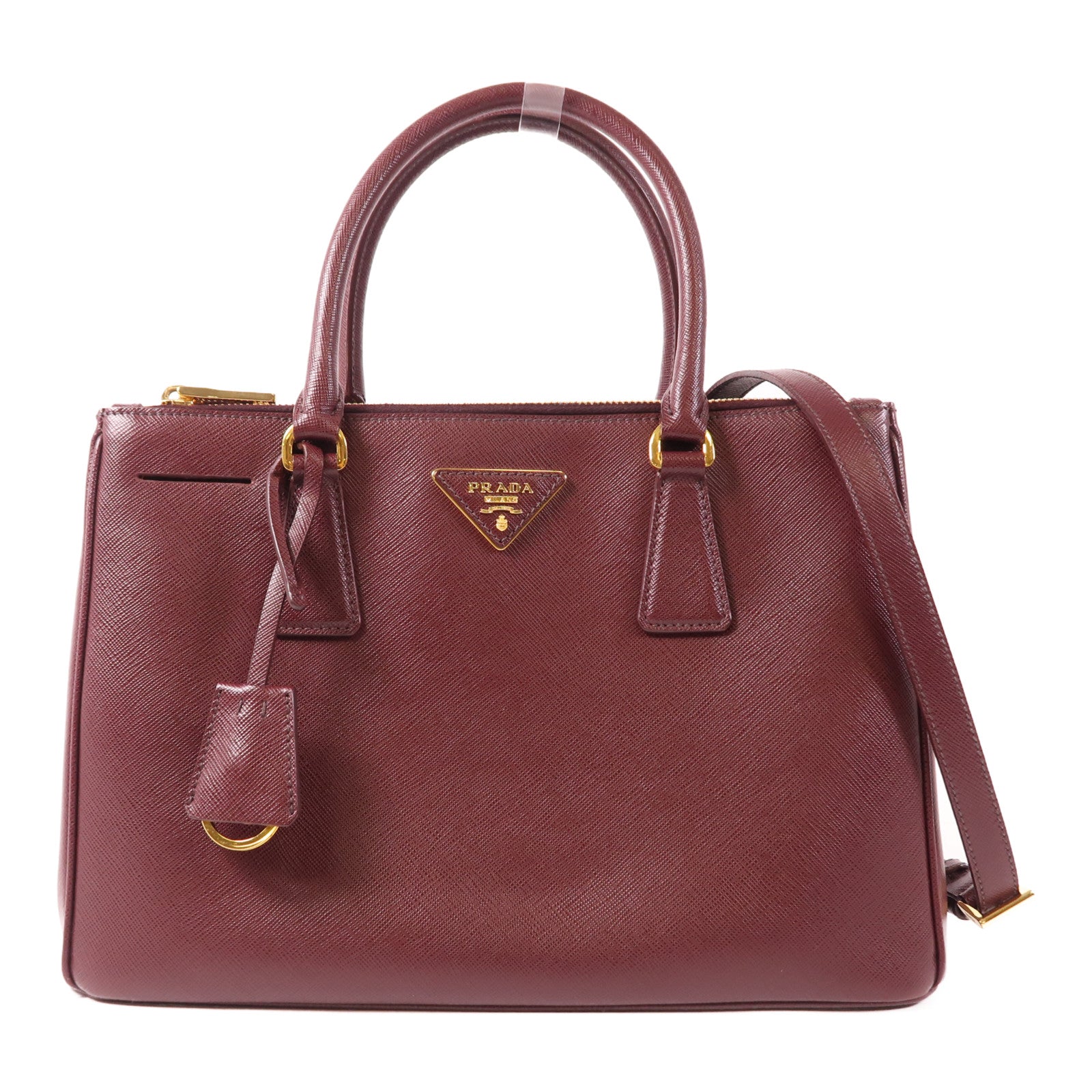 PRADA 牛皮皮革Shoulder Bag金扣手挽肩背兩用袋