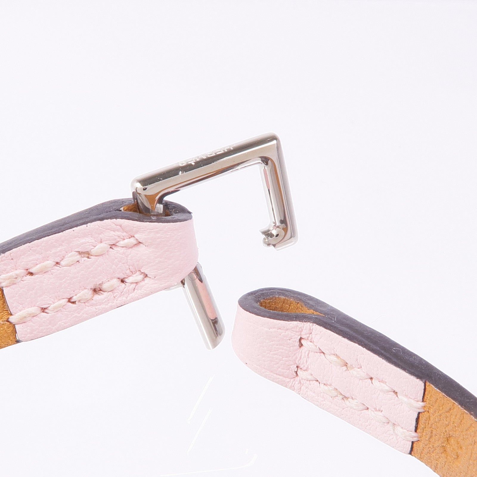 HERMES Swift皮革Rivale Mini Bracelet銀扣手帶
