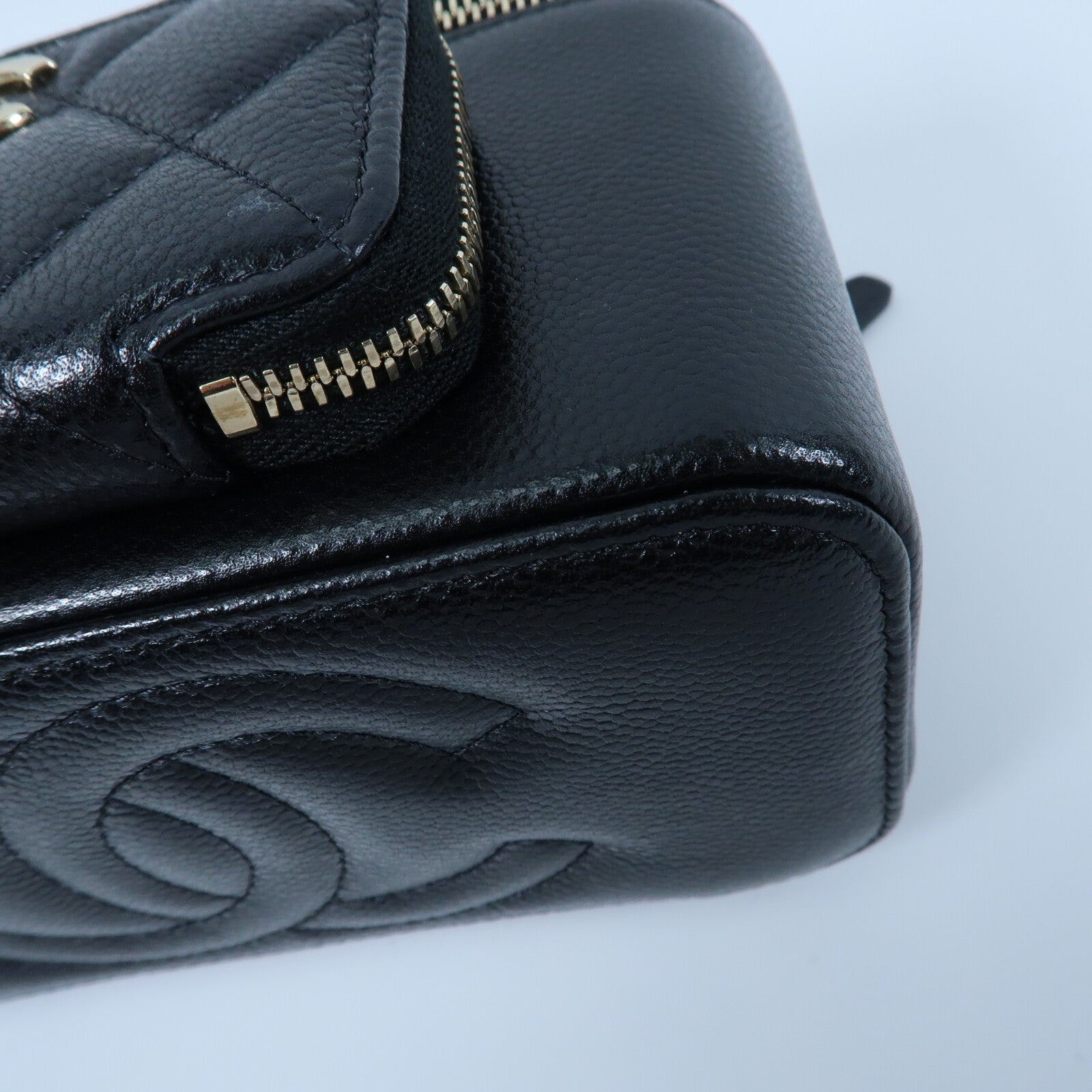 CHANEL 牛皮皮革Vanity Case鏈帶手挽肩背兩用袋
