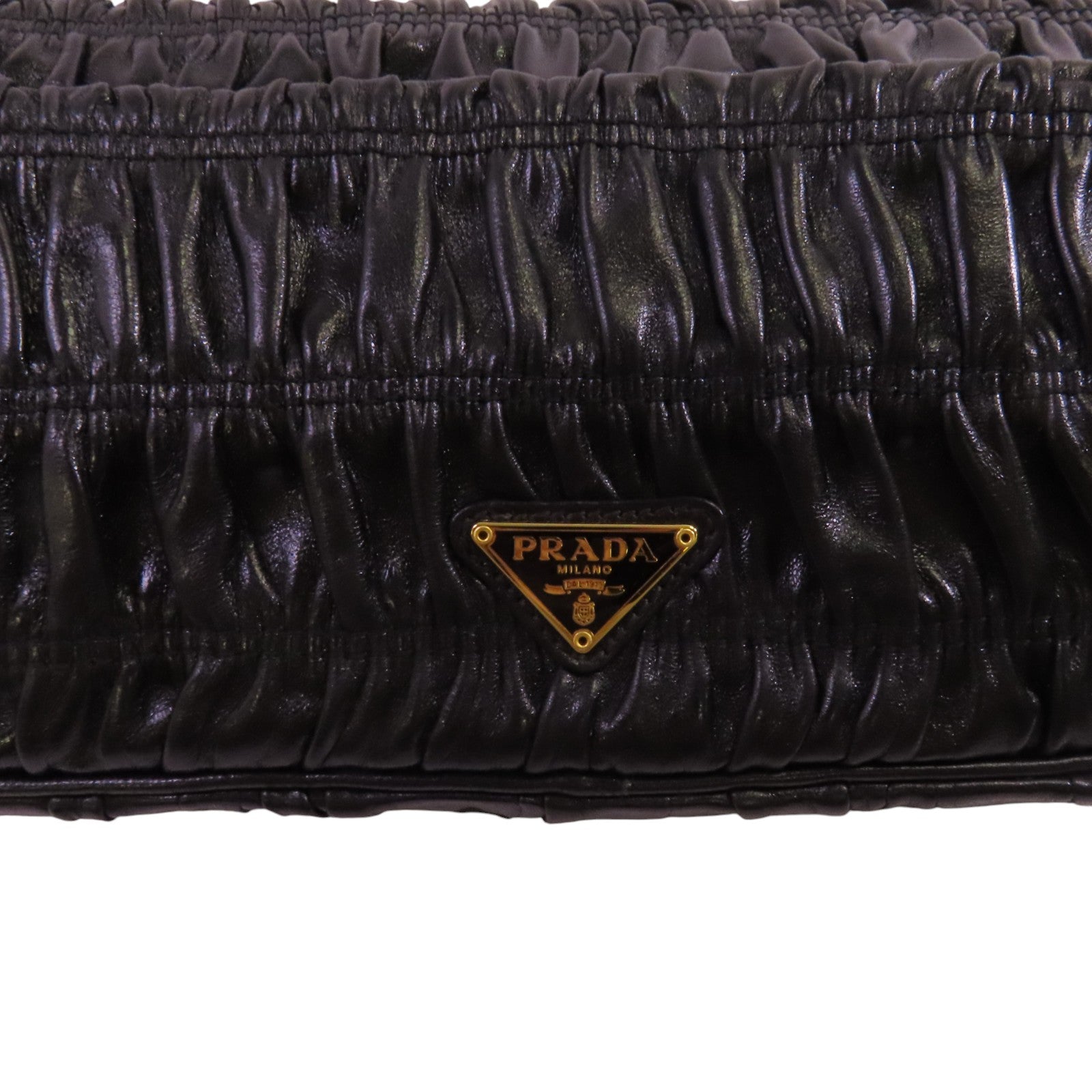 PRADA 【激減優惠】牛皮皮革Capretto Graufre Clutch手拿包