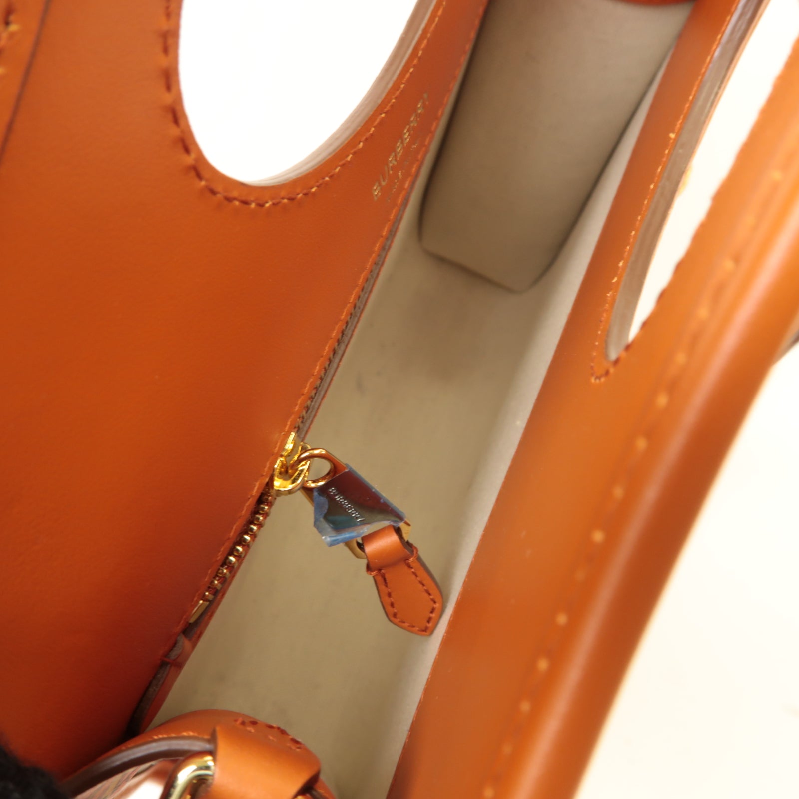 BURBERRY 【激減優惠】皮革2way Shoulder Bag金扣手挽肩背兩用袋棕色/彩色