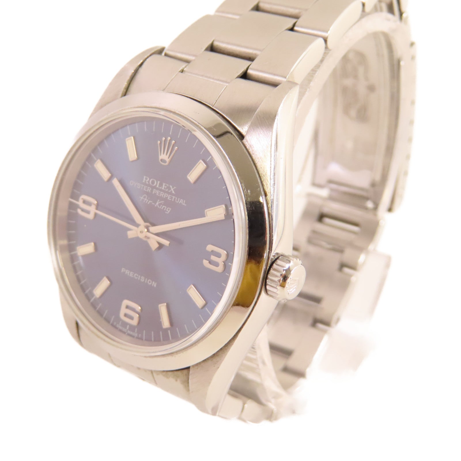 ROLEX Air King Watch不鏽鋼自動機芯手錶藍色/銀色