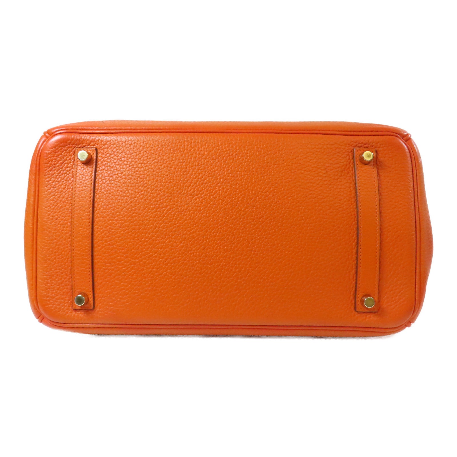 HERMES 牛皮皮革Birkin 35金扣手挽袋橙色