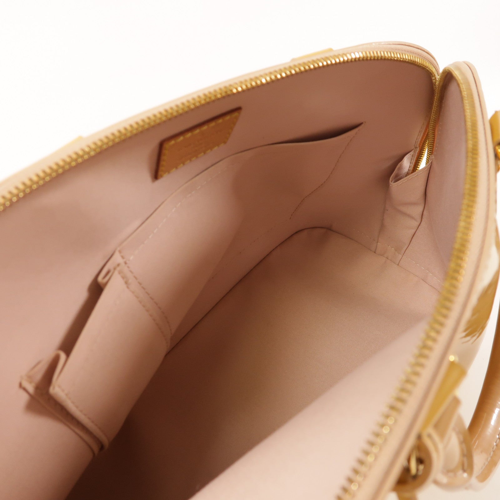 LOUIS VUITTON LV GHW Vernis Alma Pm Handbag Patent Leather M91583 Yellow