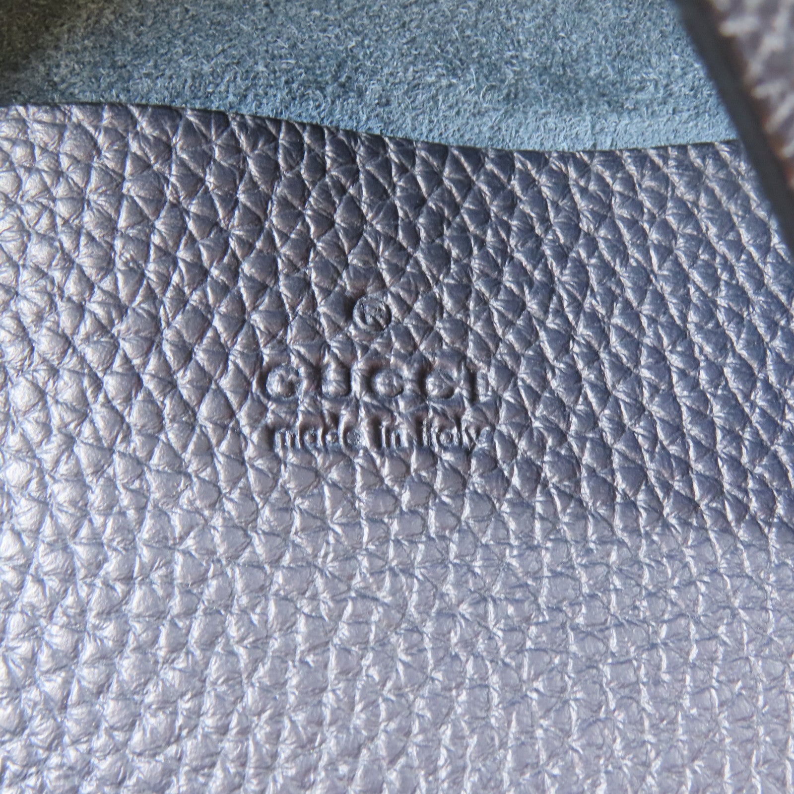 GUCCI 【激減優惠】牛皮皮革Tote Bag銀扣手挽袋深藍色
