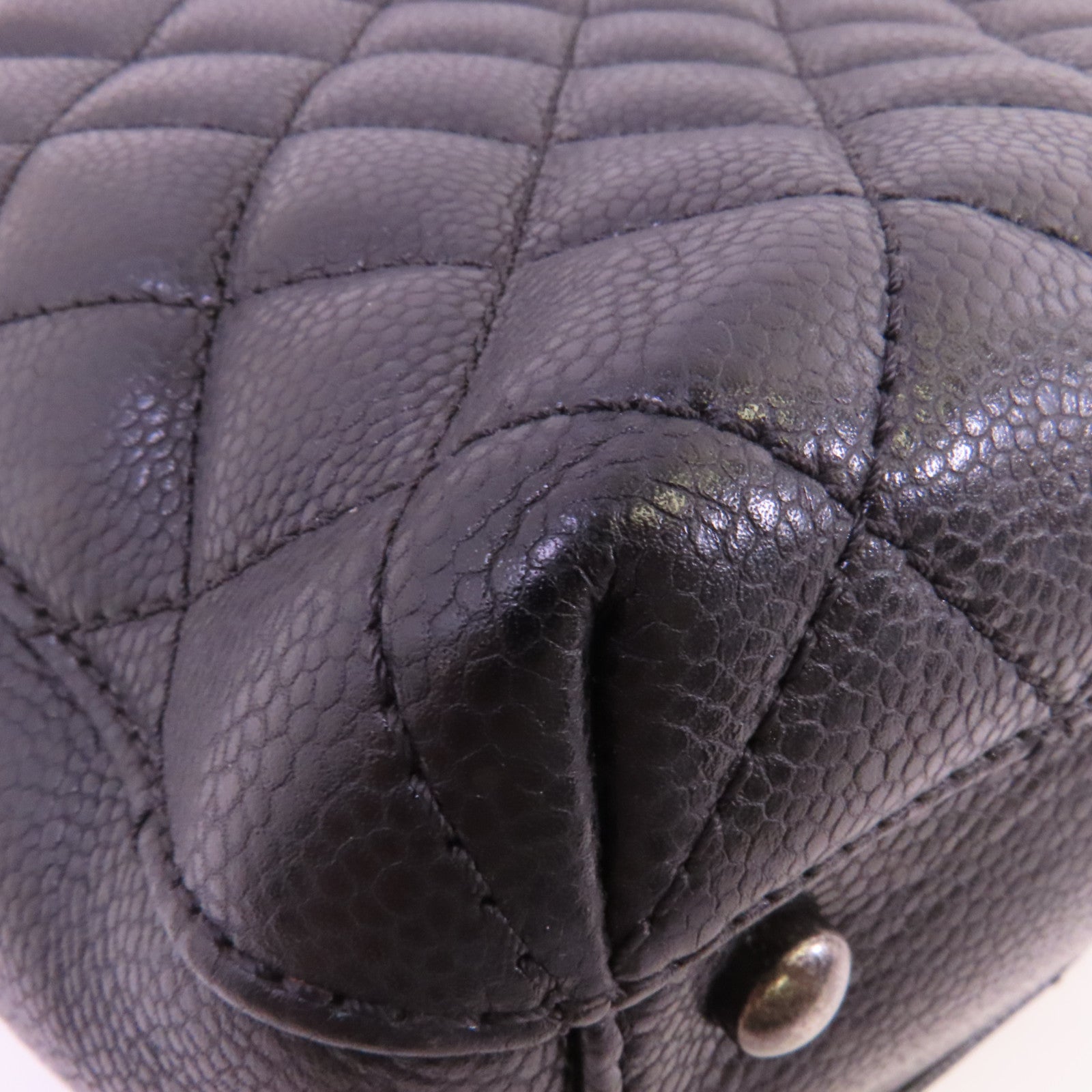 CHANEL 牛皮皮革Tote Bag銀扣鏈帶肩背袋