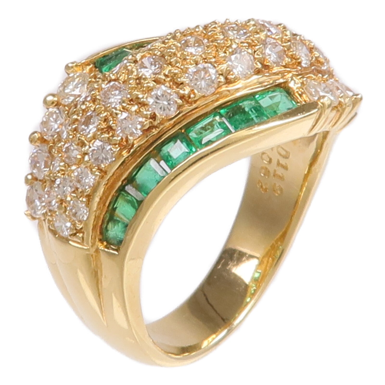 JEWELRY 18K黃金Emerald Diamond Ring綠寶石/鑽石戒指