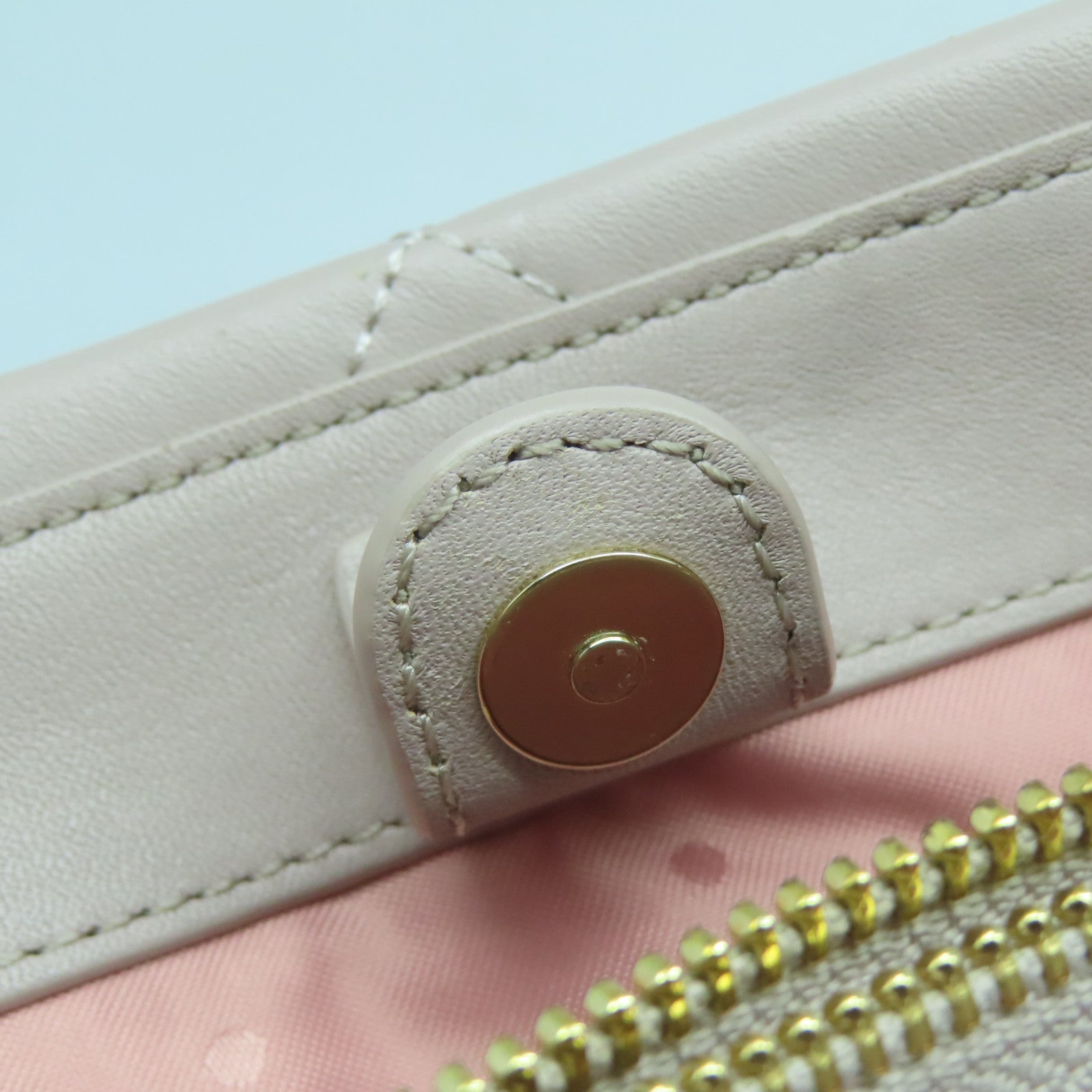 Kate Spade 菱格牛皮皮革Tote Bag銀扣鏈帶肩背袋灰色