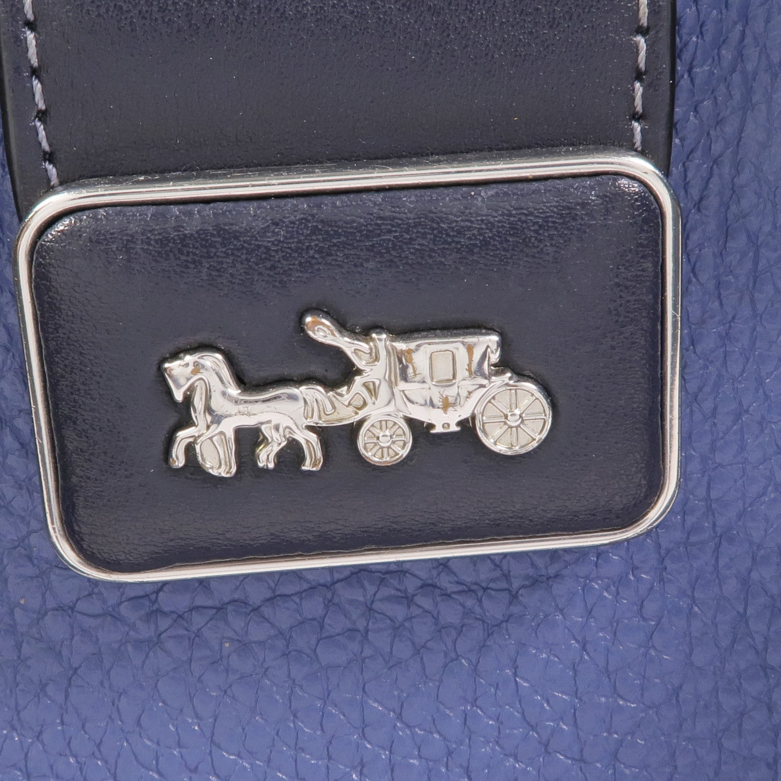 COACH 牛皮皮革2 Way Shoulder銀扣手挽肩背兩用袋