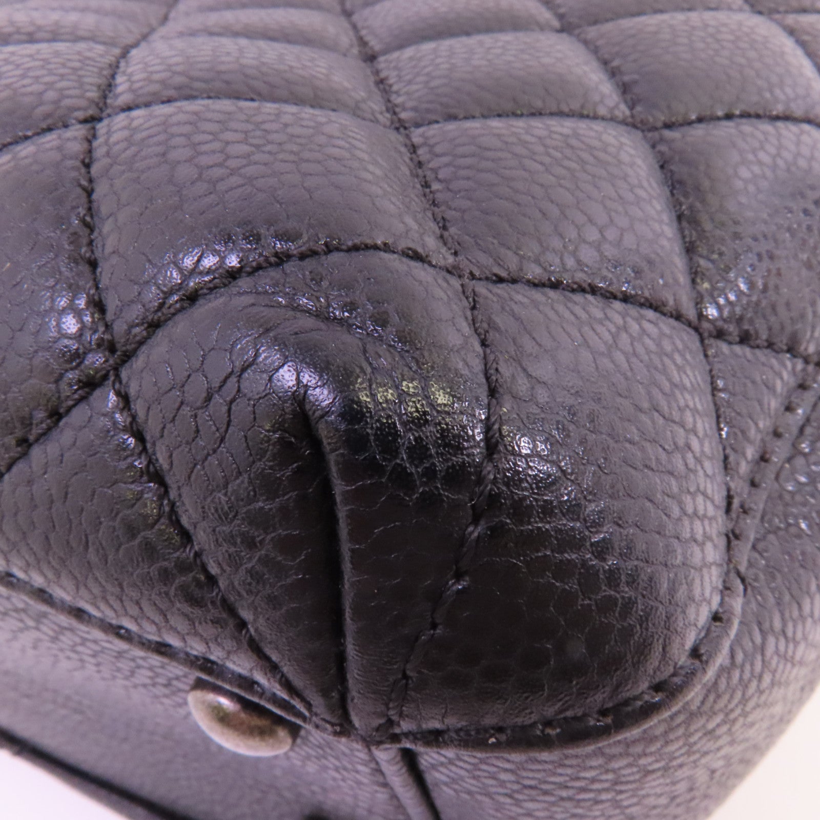 CHANEL 牛皮皮革Tote Bag銀扣鏈帶肩背袋