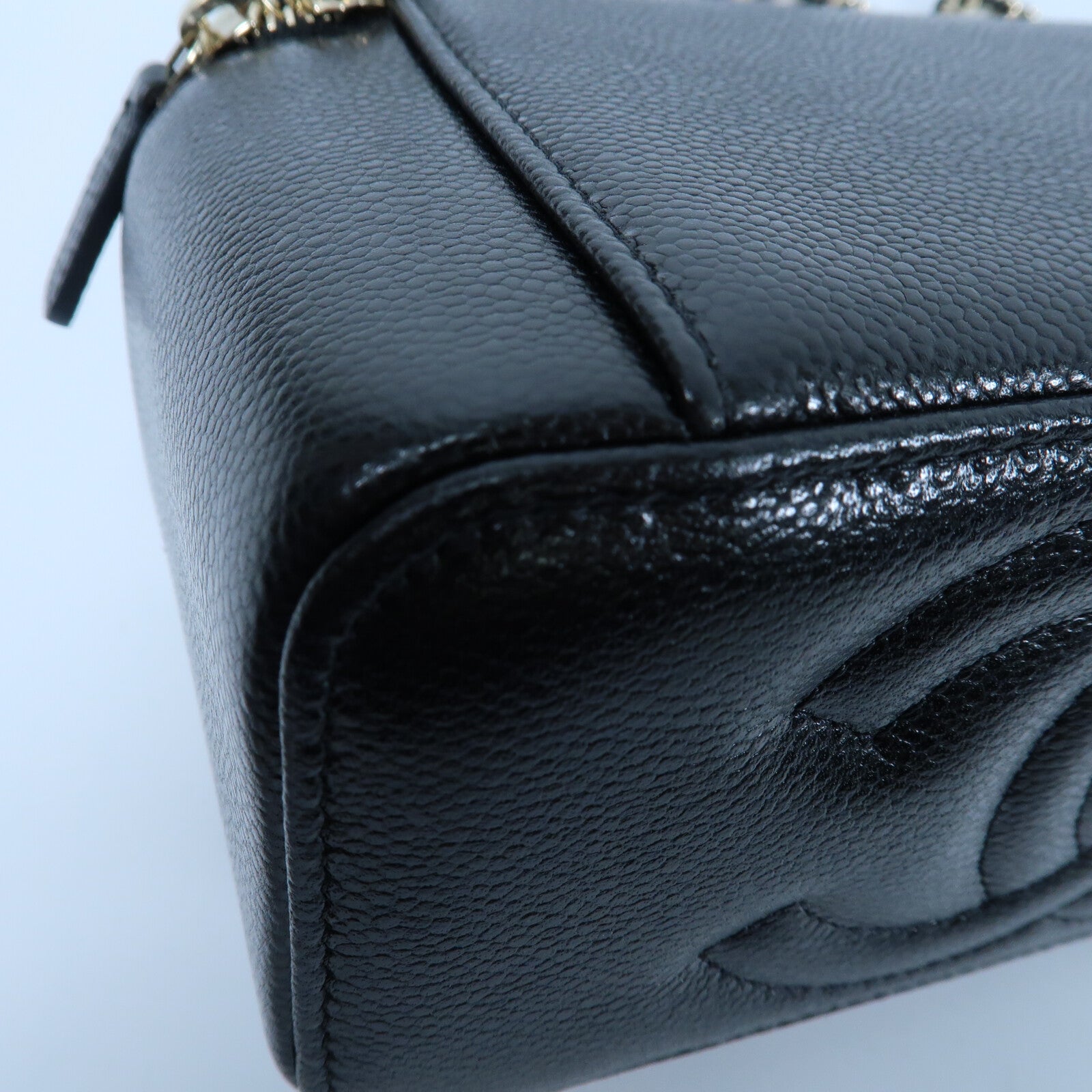 CHANEL 牛皮皮革Vanity Case鏈帶手挽肩背兩用袋