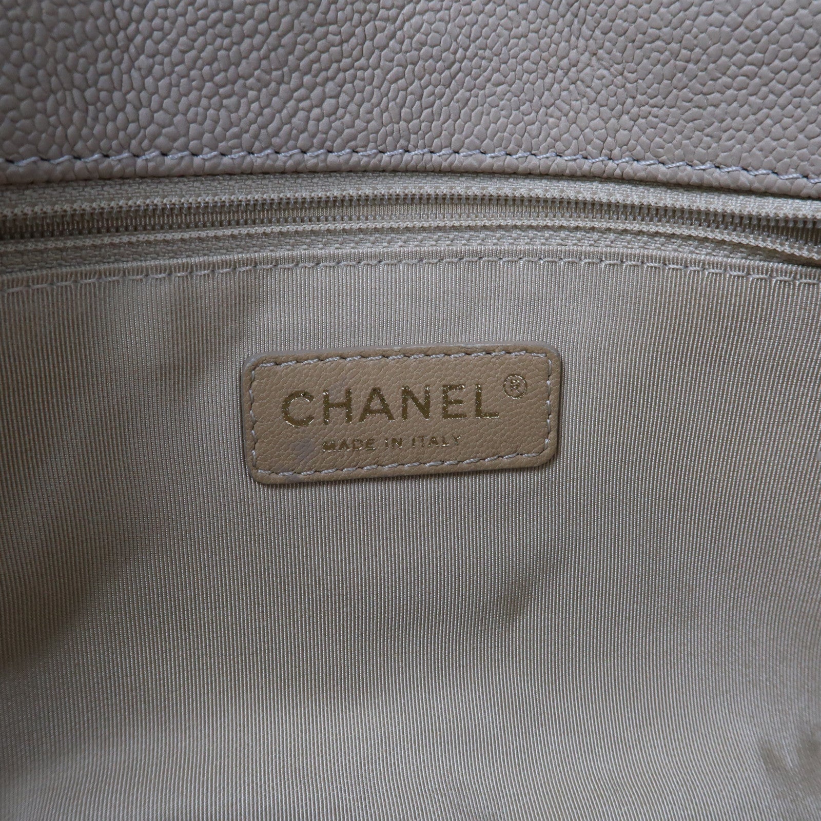 CHANEL 【激減優惠】牛皮皮革Flap Bag金扣鏈帶肩背袋米色