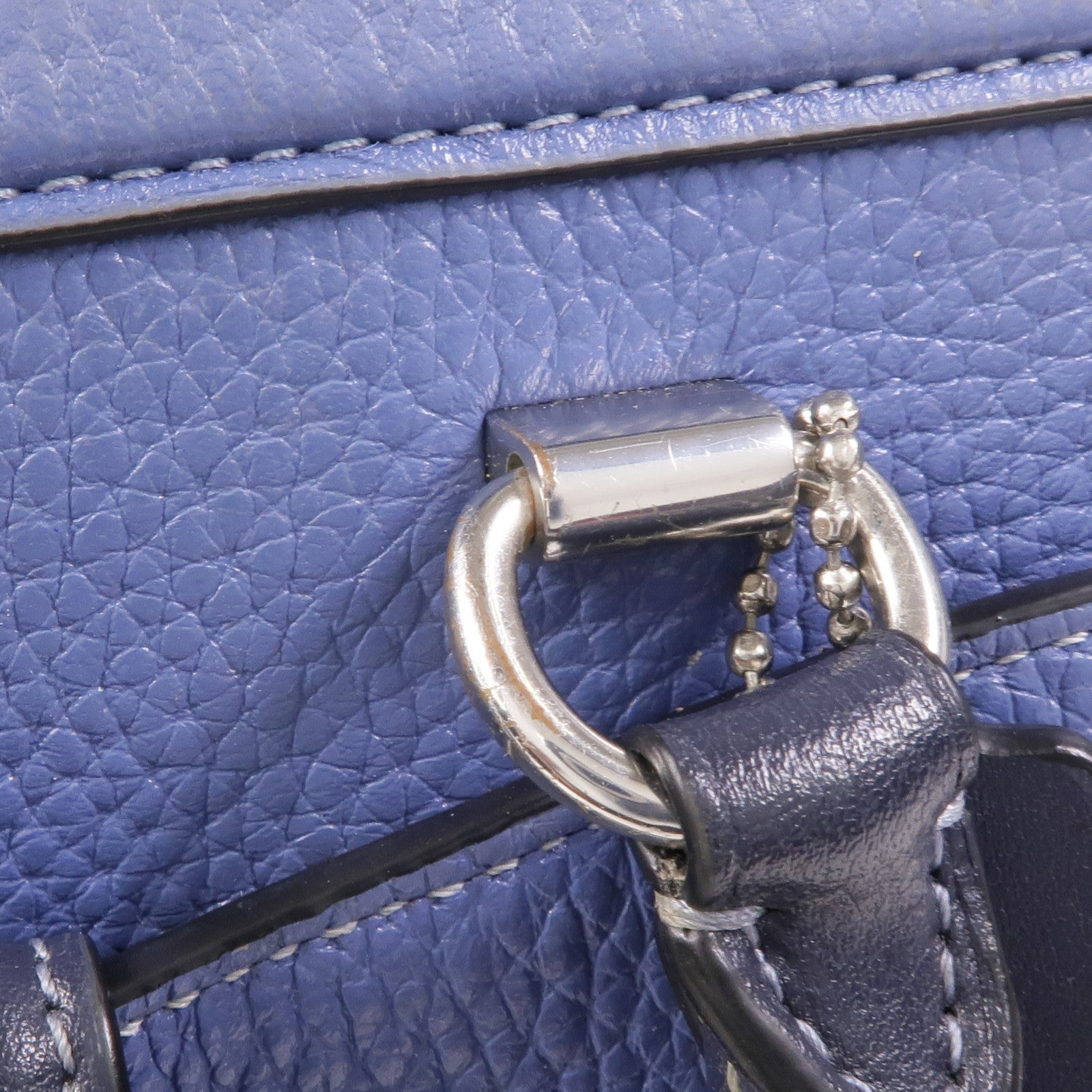 COACH 牛皮皮革2 Way Shoulder銀扣手挽肩背兩用袋