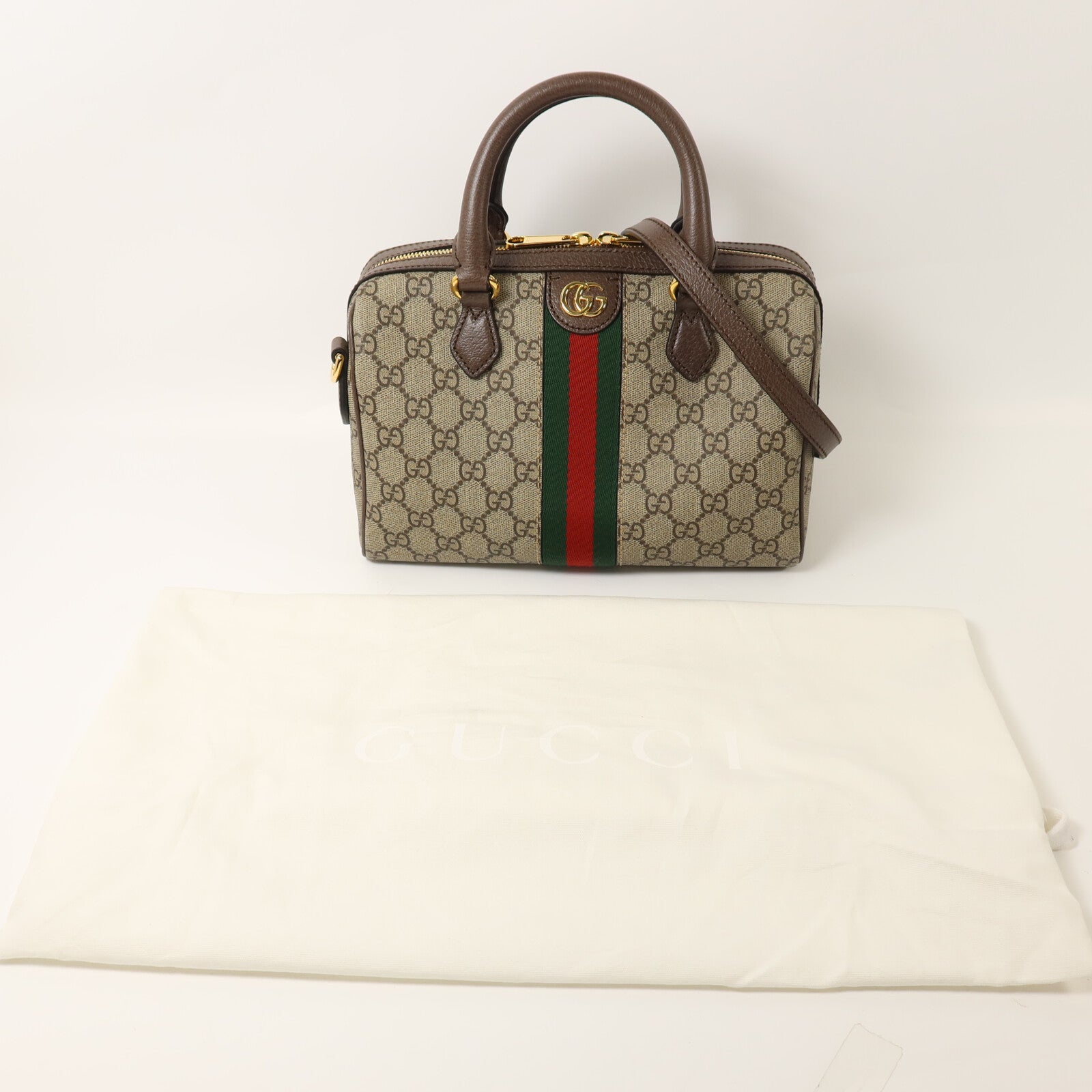 GUCCI 塗層帆布Ophidia GG手挽肩背兩用袋