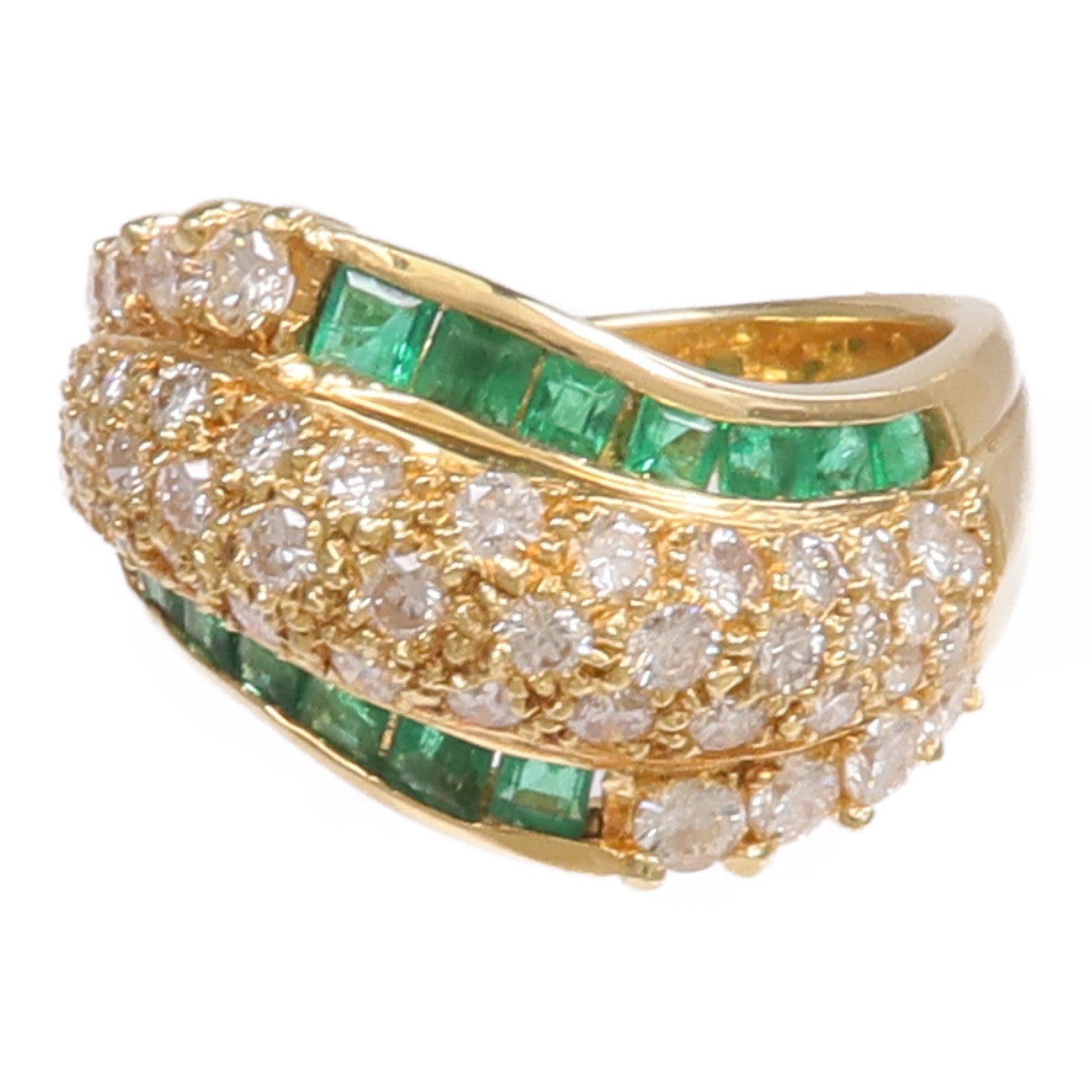 JEWELRY 18K黃金Emerald Diamond Ring綠寶石/鑽石戒指