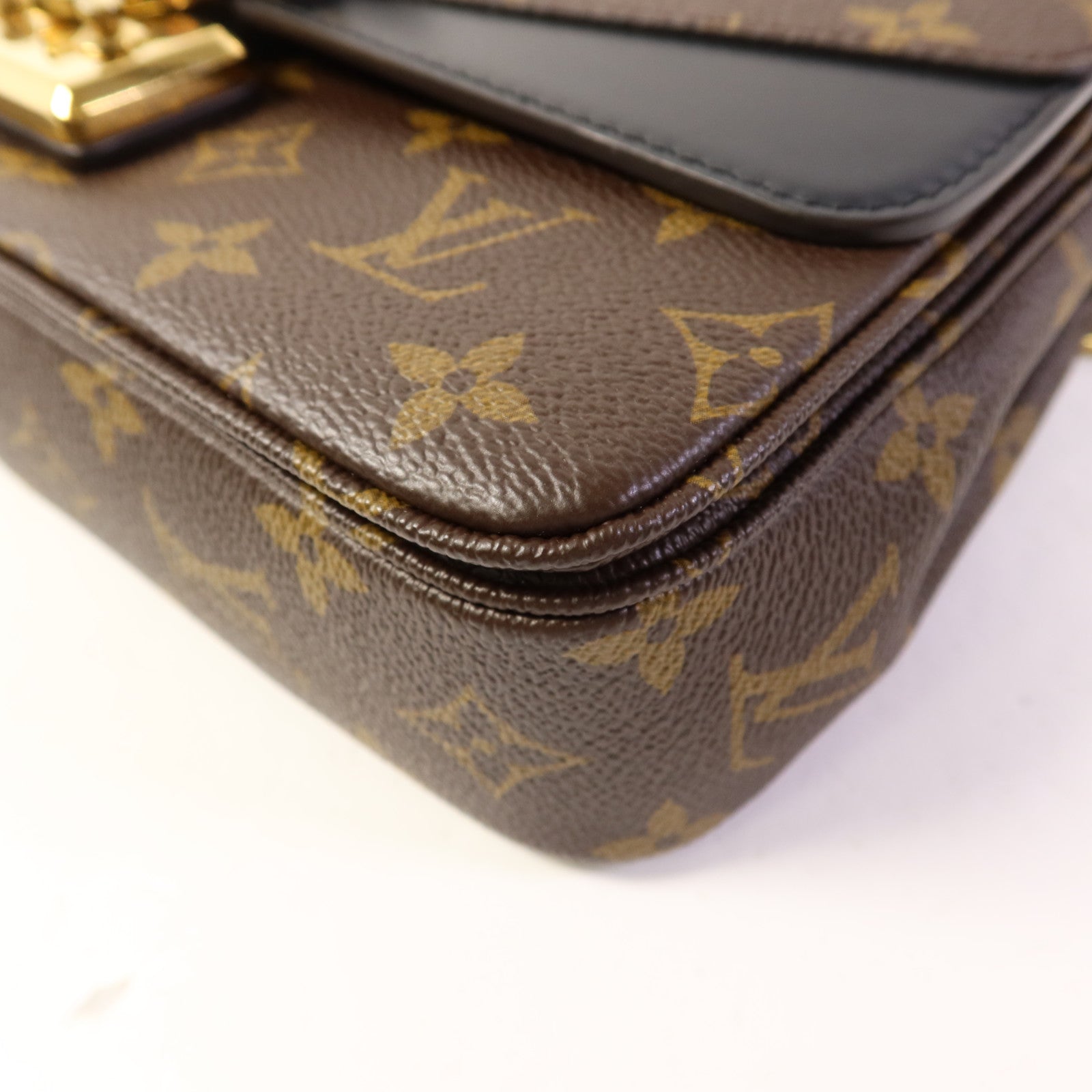 LOUIS VUITTON Monogram Marceau金扣肩背袋棕色