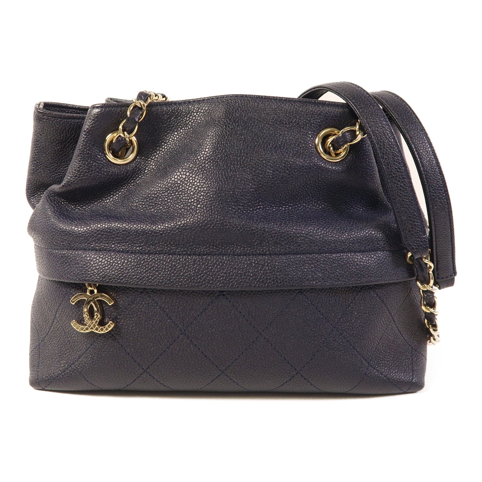 CHANEL 牛皮皮革Chain Shoulder Bag金扣鏈帶肩背袋