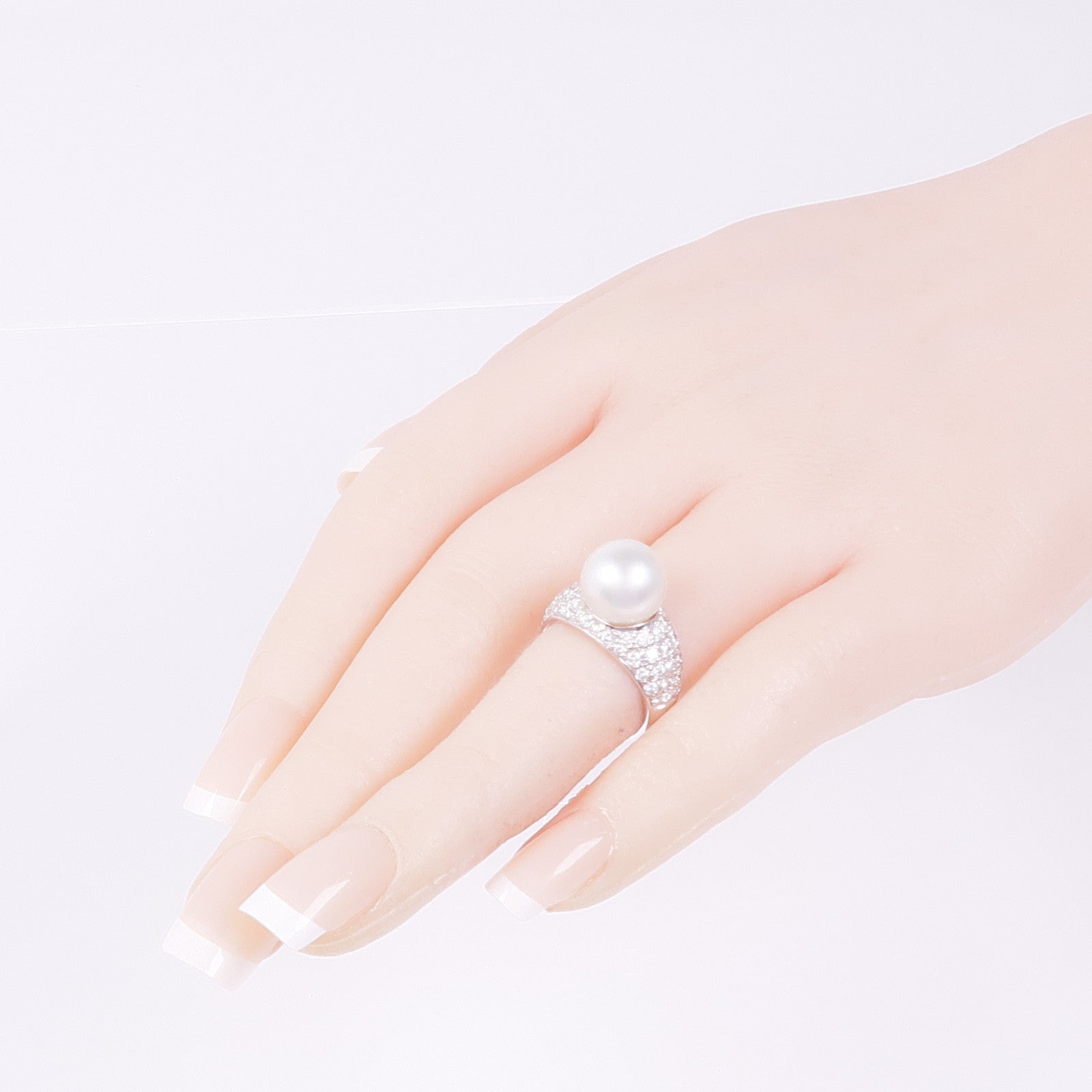 JEWELRY 18K白金Pearl Diamond Ring珍珠/鑽石戒指US#5