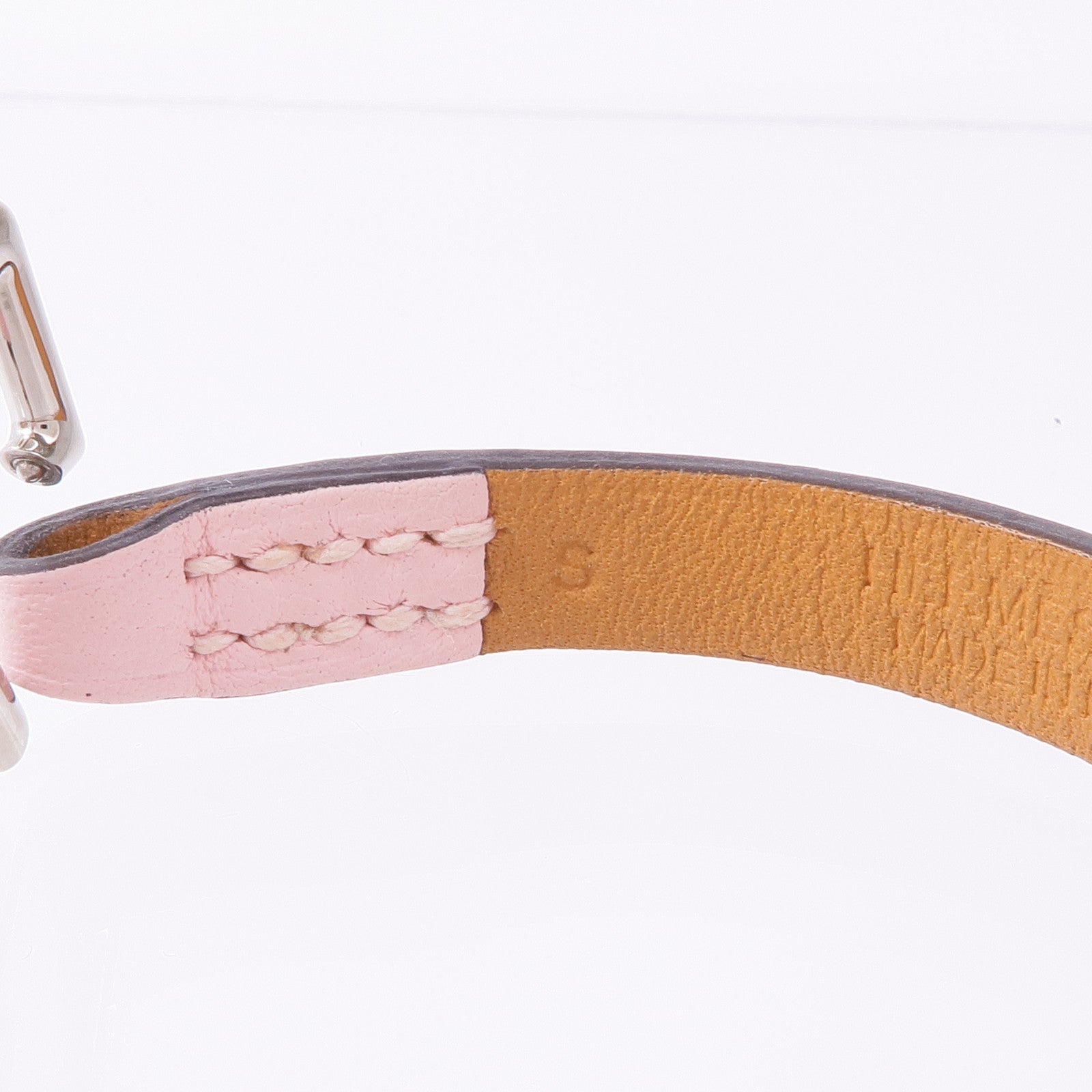 HERMES Swift皮革Rivale Mini Bracelet銀扣手帶