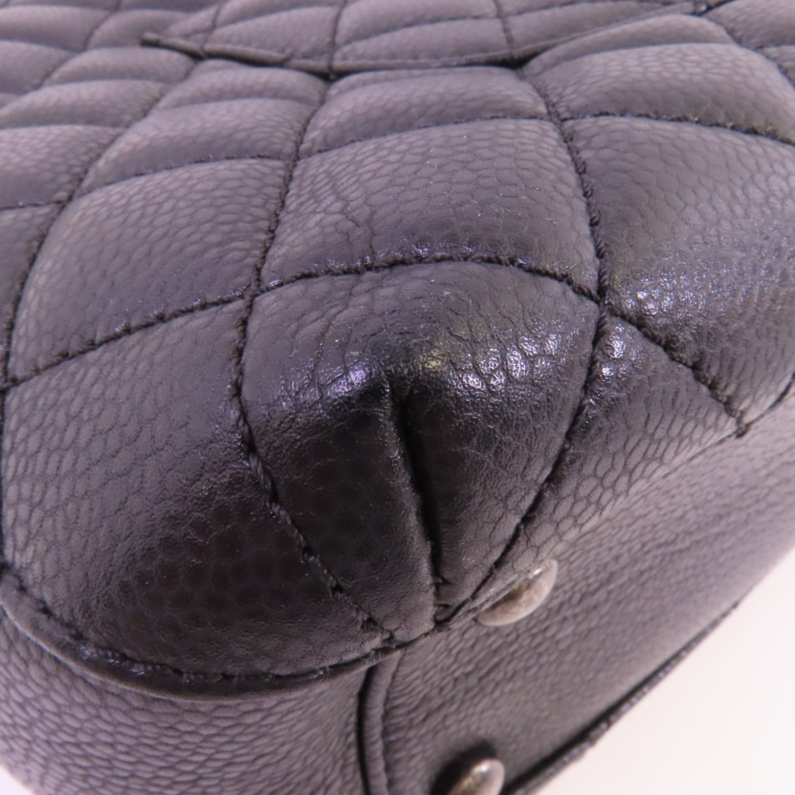 CHANEL 牛皮皮革Tote Bag銀扣鏈帶肩背袋