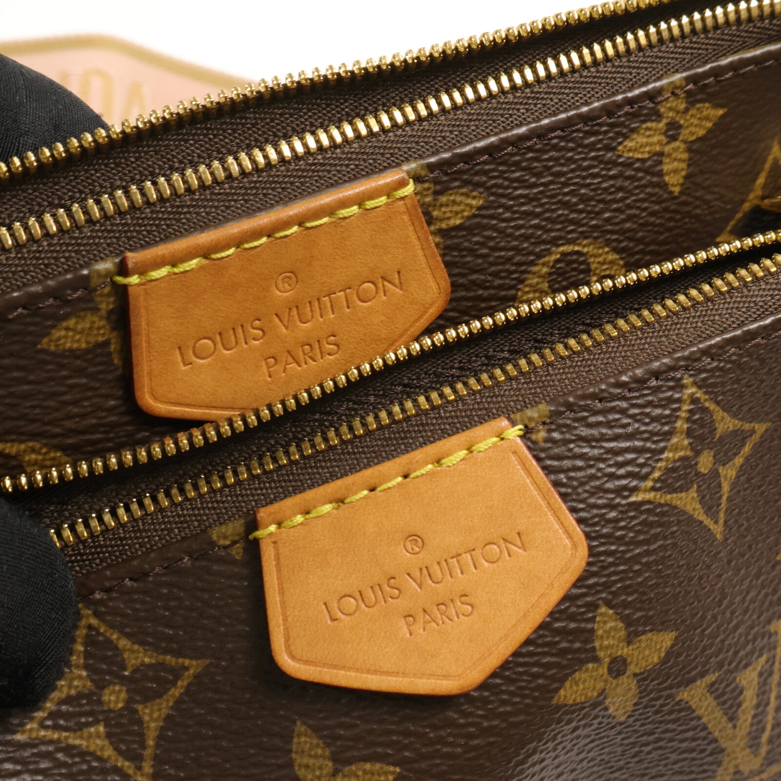 LOUIS VUITTON Monogram Multi Pochette Accessoires金扣手挽肩背兩用袋棕色