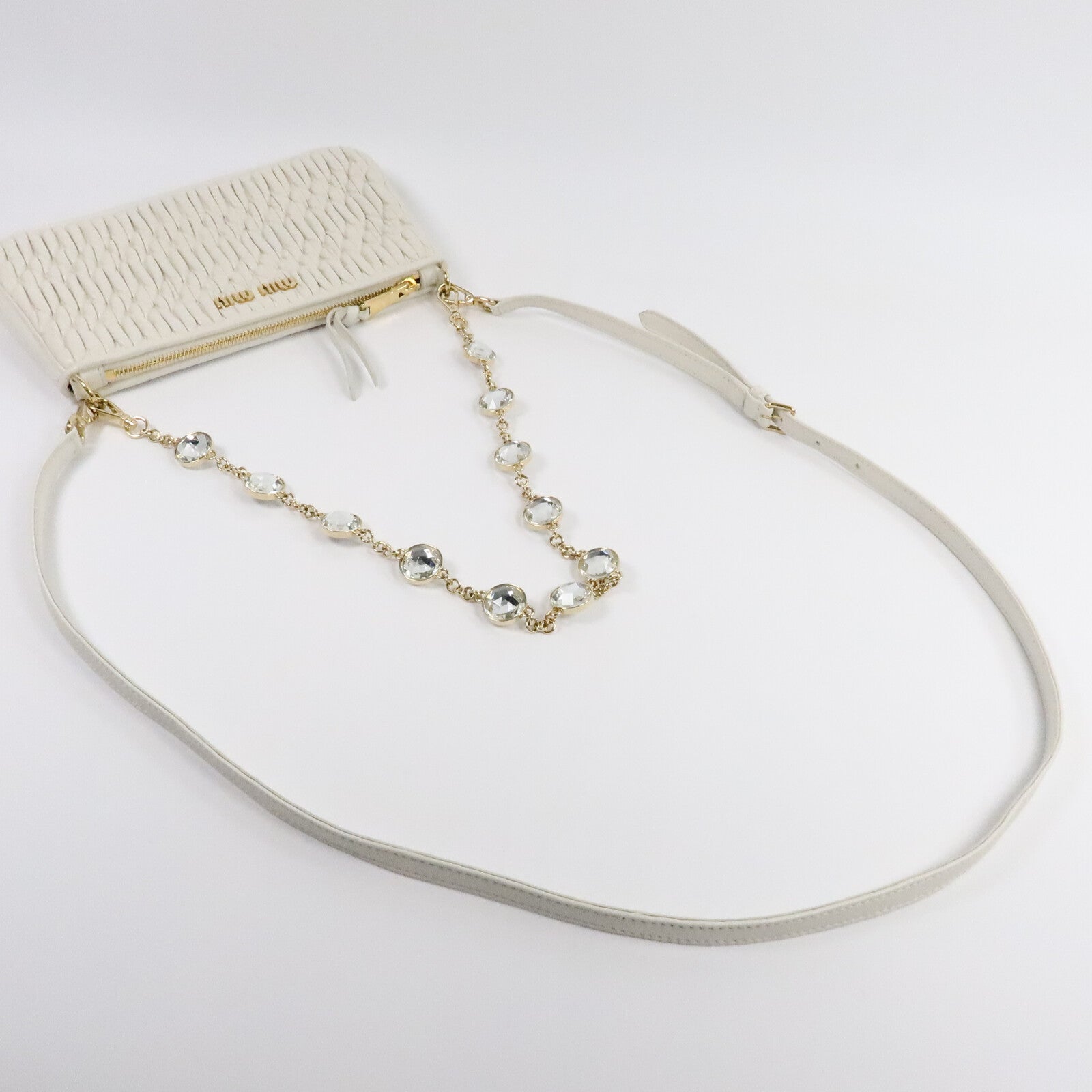 Miu Miu 羊皮皮革Chain Shoulder Bag鏈帶肩背袋