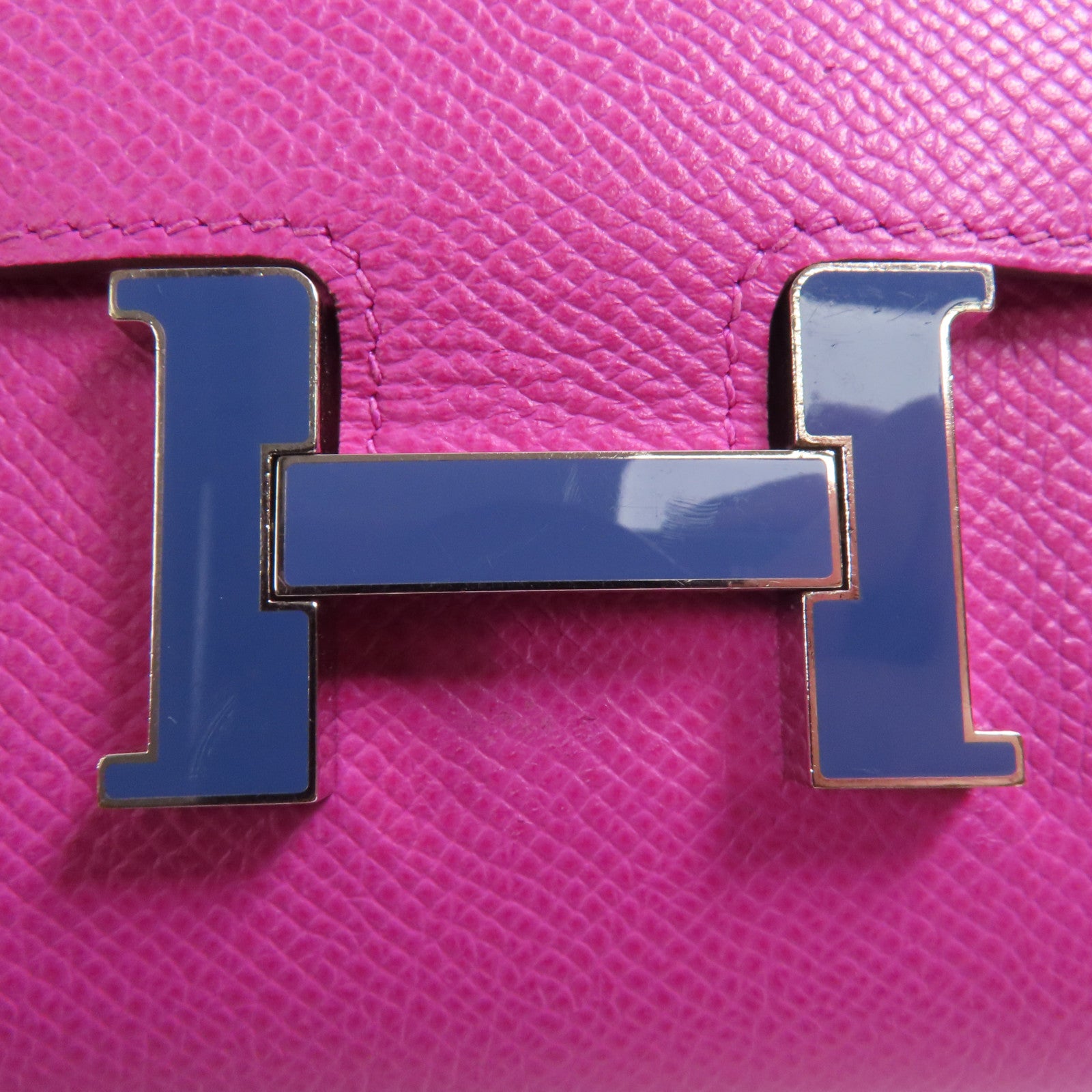 HERMES Epsom皮革Constance Wallet銀扣Magnolia