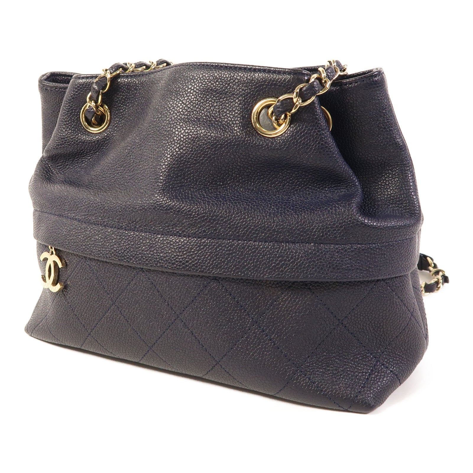 CHANEL 牛皮皮革Chain Shoulder Bag金扣鏈帶肩背袋