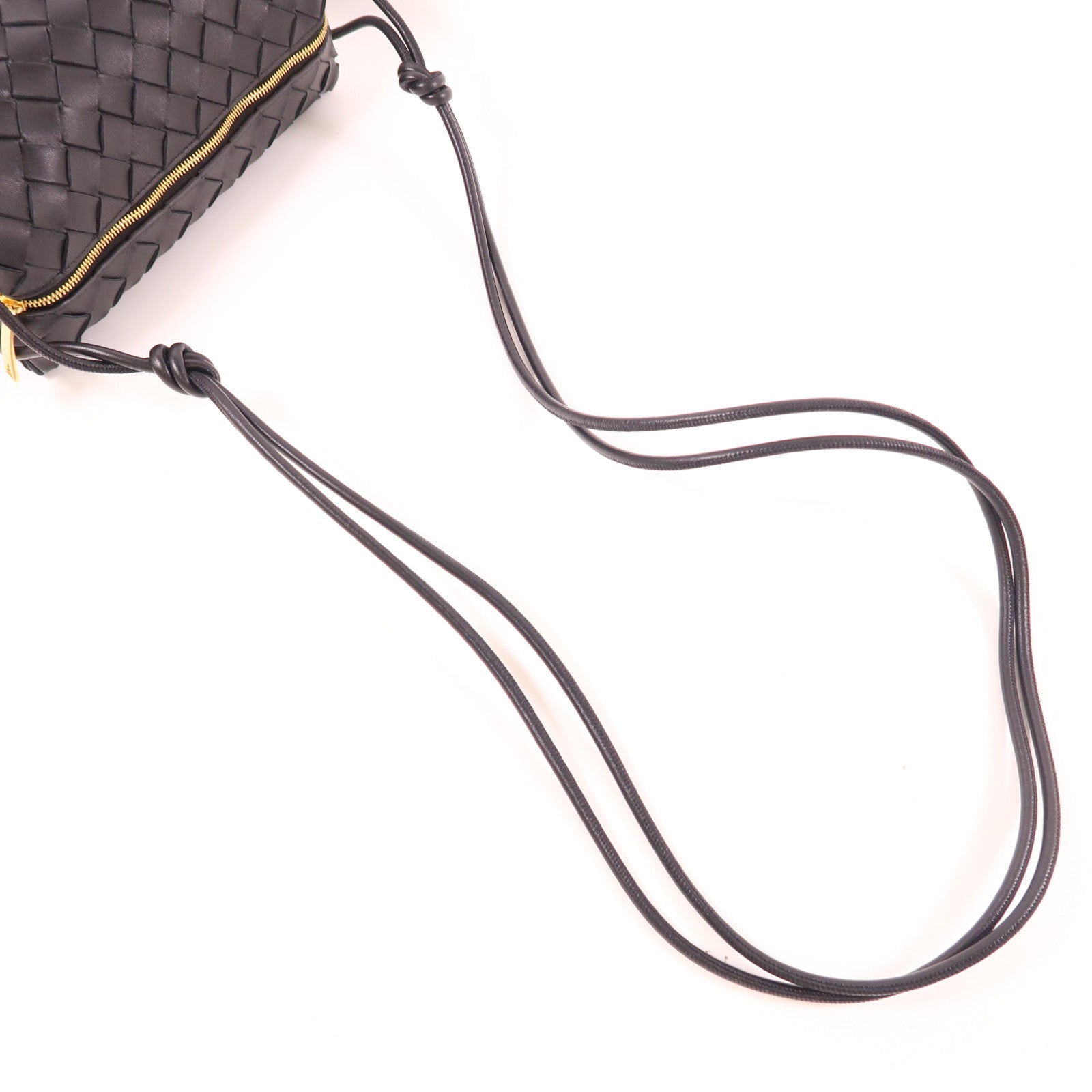 BOTTEGA VENETA 【激減優惠】織紋皮革Loop Camera Bag金扣肩背袋