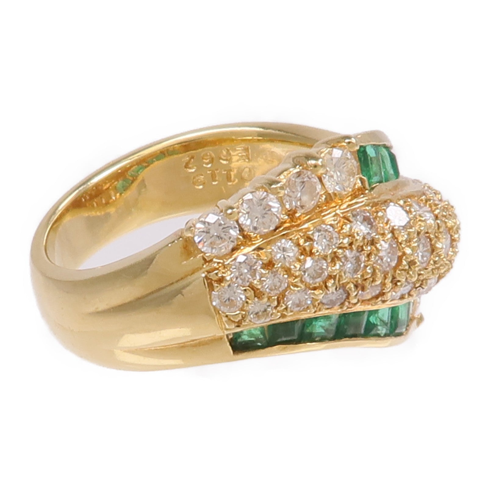 JEWELRY 18K黃金Emerald Diamond Ring綠寶石/鑽石戒指