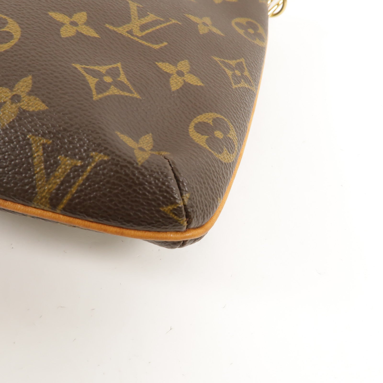 LOUIS VUITTON Monogram Particion金扣手拿包棕色