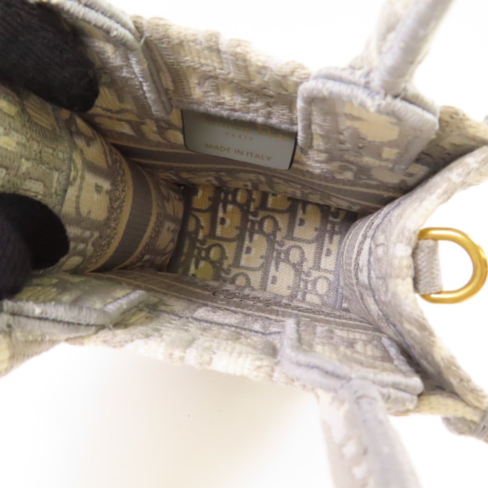 Dior 帆布Mini Book Tote金扣手挽肩背兩用袋