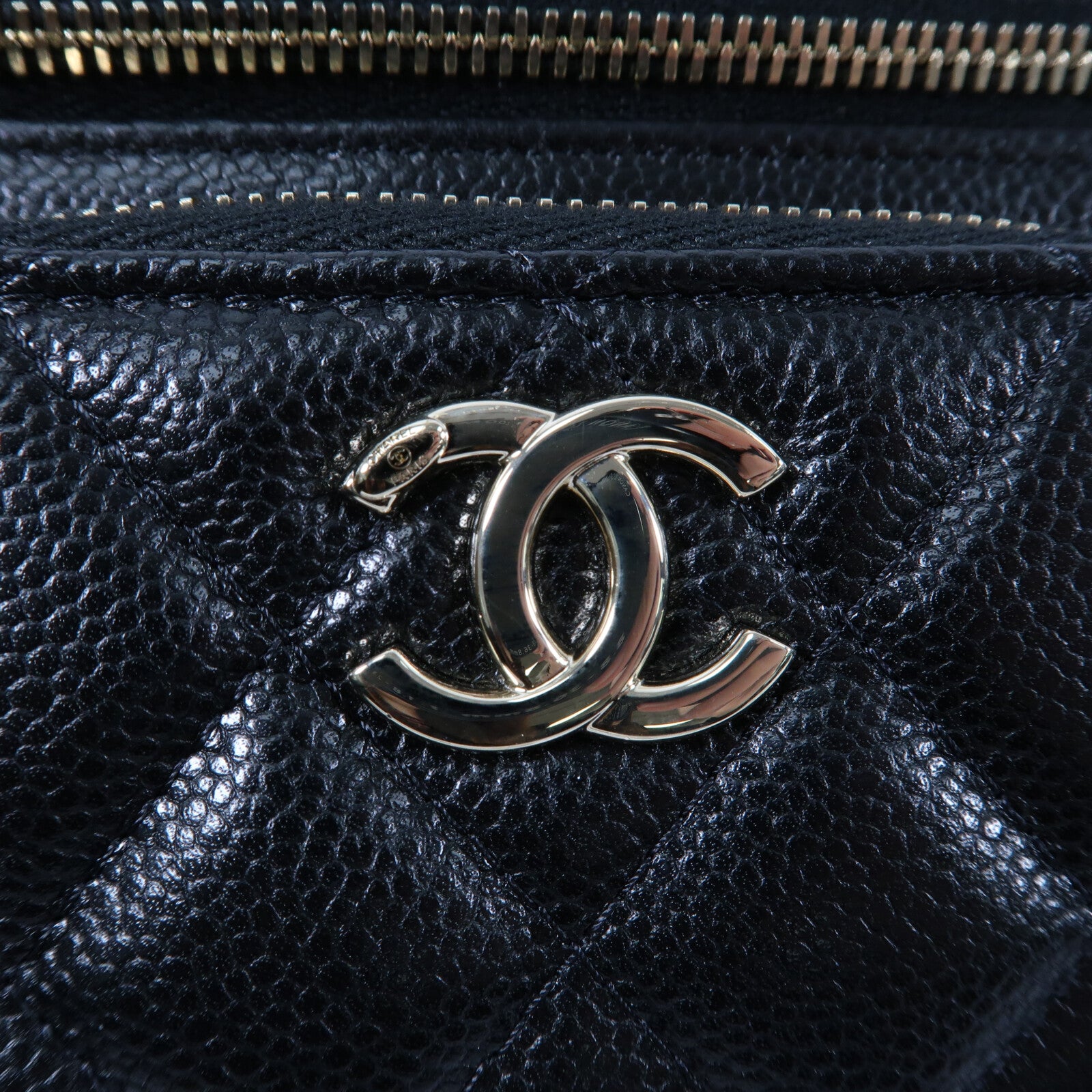 CHANEL 牛皮皮革Vanity Case鏈帶手挽肩背兩用袋