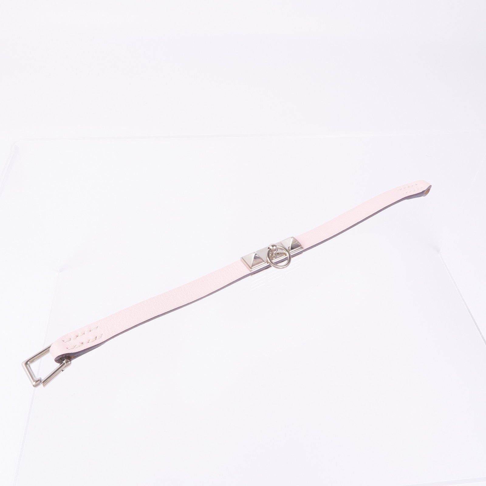 HERMES Swift皮革Rivale Mini Bracelet銀扣手帶