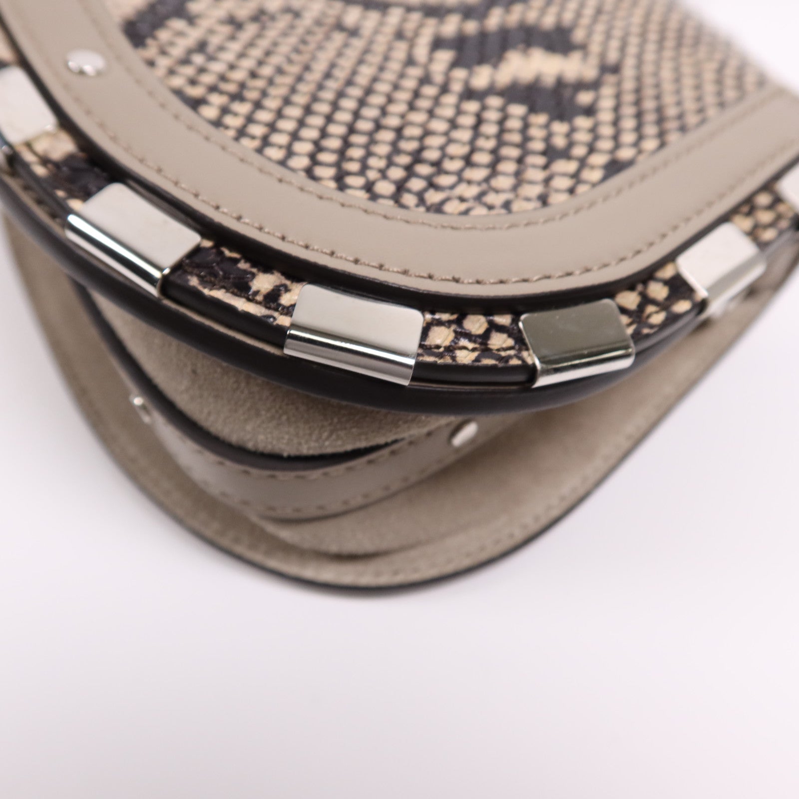 Chloe 蛇皮皮革2 Way Shoulder Bag銀扣手挽肩背兩用袋