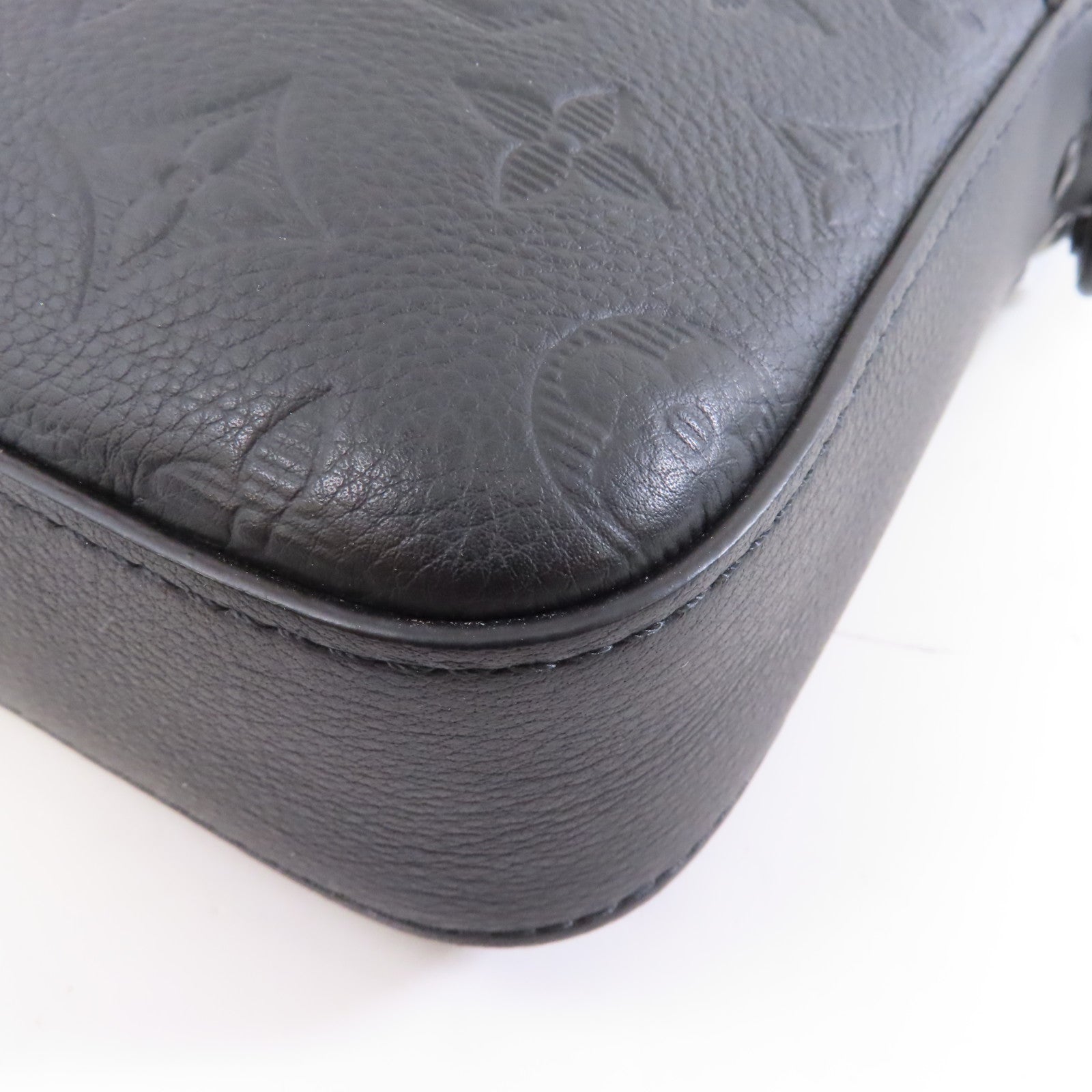 LOUIS VUITTON Monogram Shadow Trio Messenger肩背袋黑色