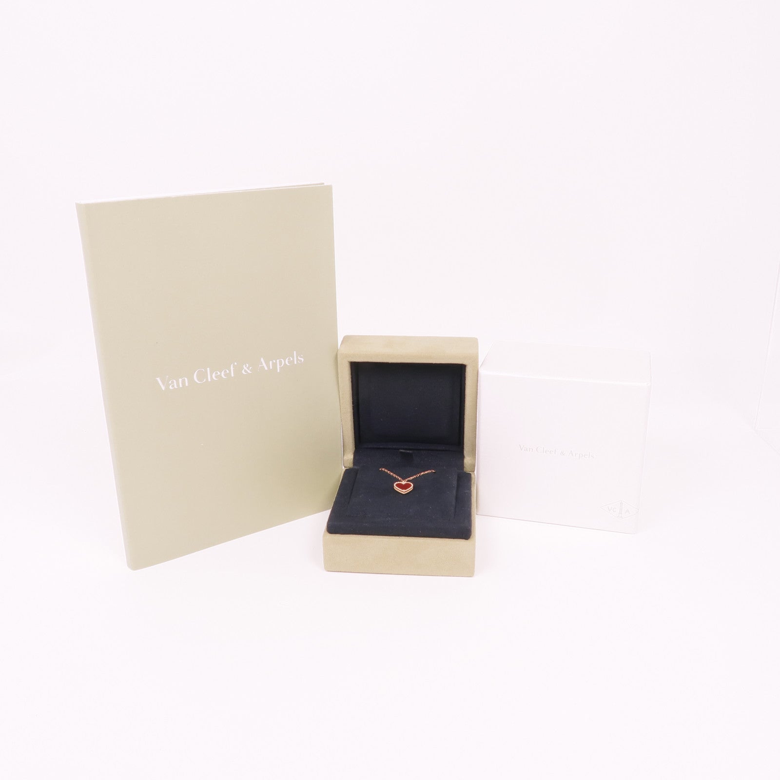 Van Cleef & Arpels 18K玫瑰金Sweet Hearts Pendant紅玉髓項鍊