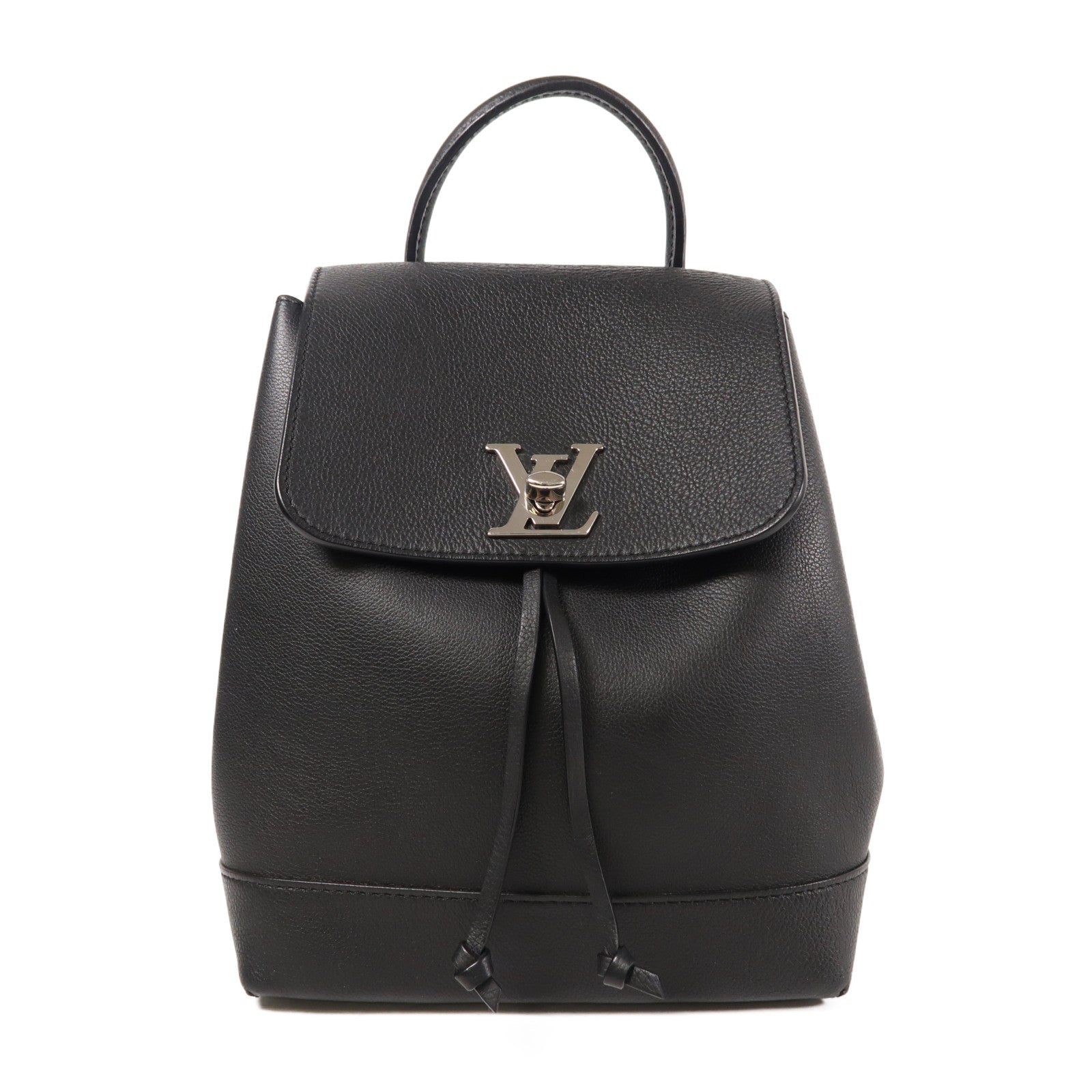 LOUIS VUITTON 牛皮皮革Lock Me Backpack銀扣背包