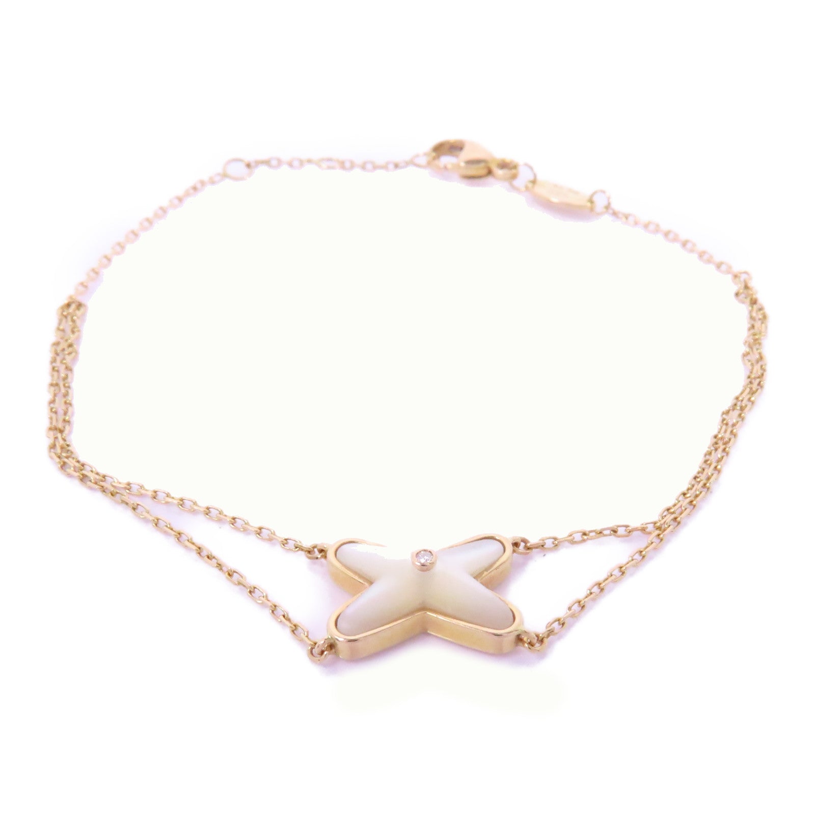 Chaumet 18K玫瑰金Jeux de Liens手鏈白色