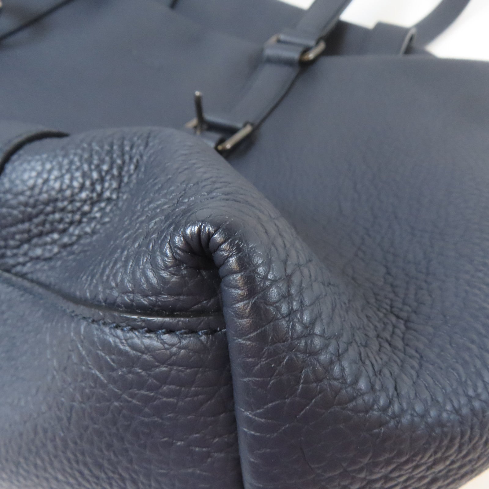 GUCCI 【激減優惠】牛皮皮革Tote Bag銀扣手挽袋深藍色