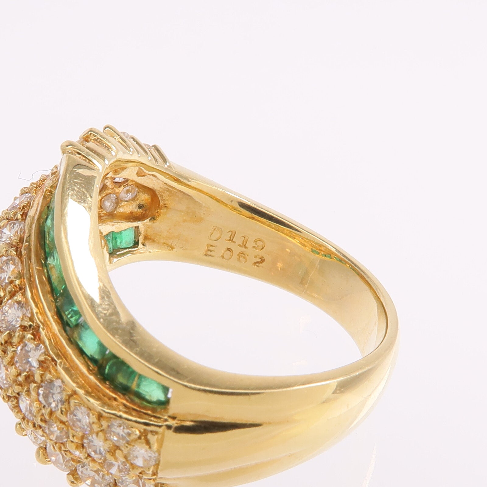 JEWELRY 18K黃金Emerald Diamond Ring綠寶石/鑽石戒指