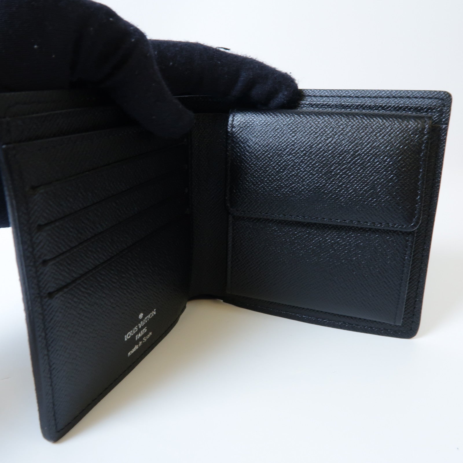 LOUIS VUITTON Damier Graphite Marco Wallet銀扣錢包黑色