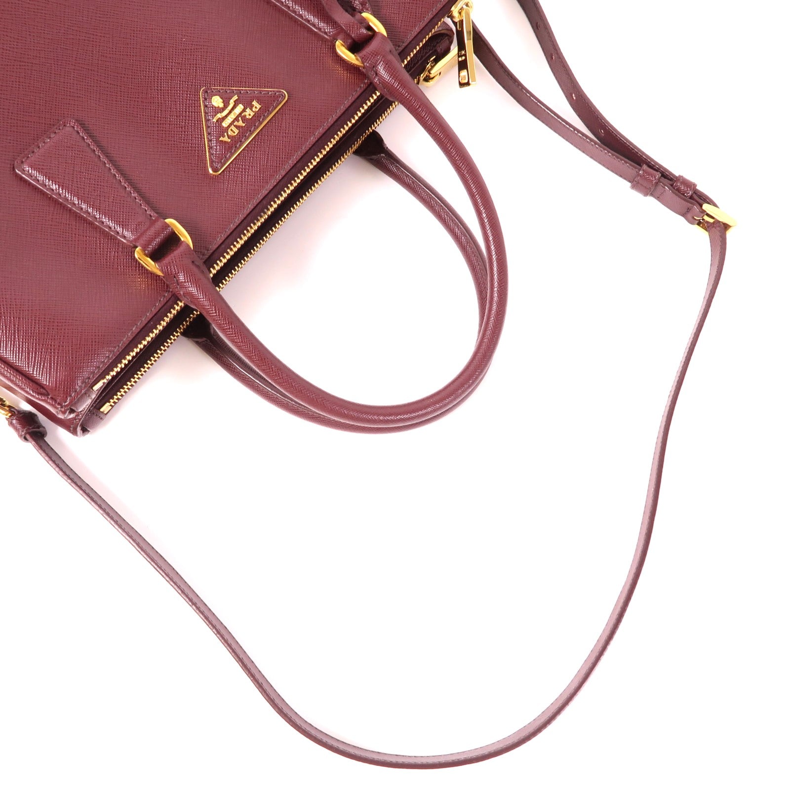 PRADA 牛皮皮革Shoulder Bag金扣手挽肩背兩用袋